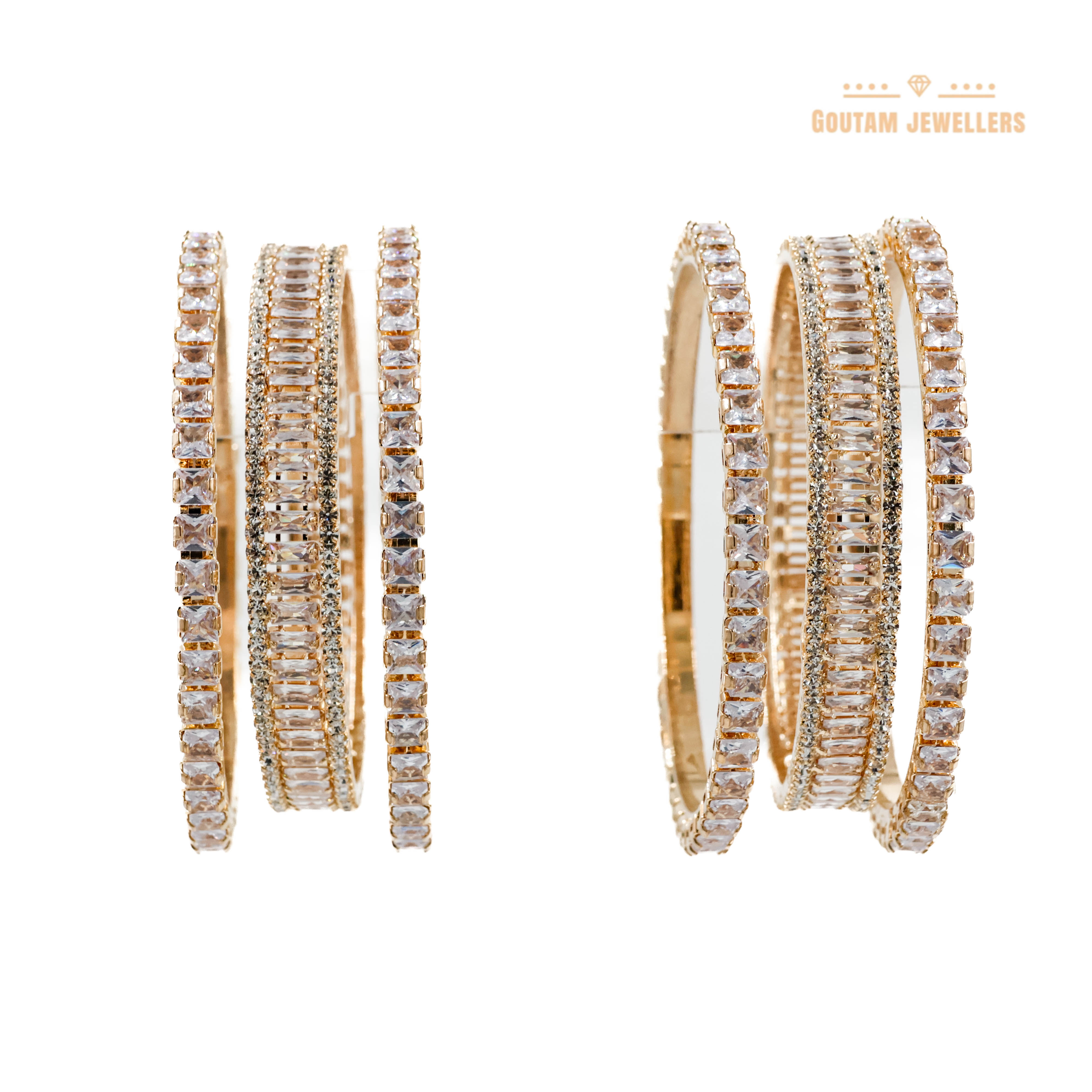 Goutam Jewellers By Ashok Rathod - American Diamond Stone 6pc Bangles Set