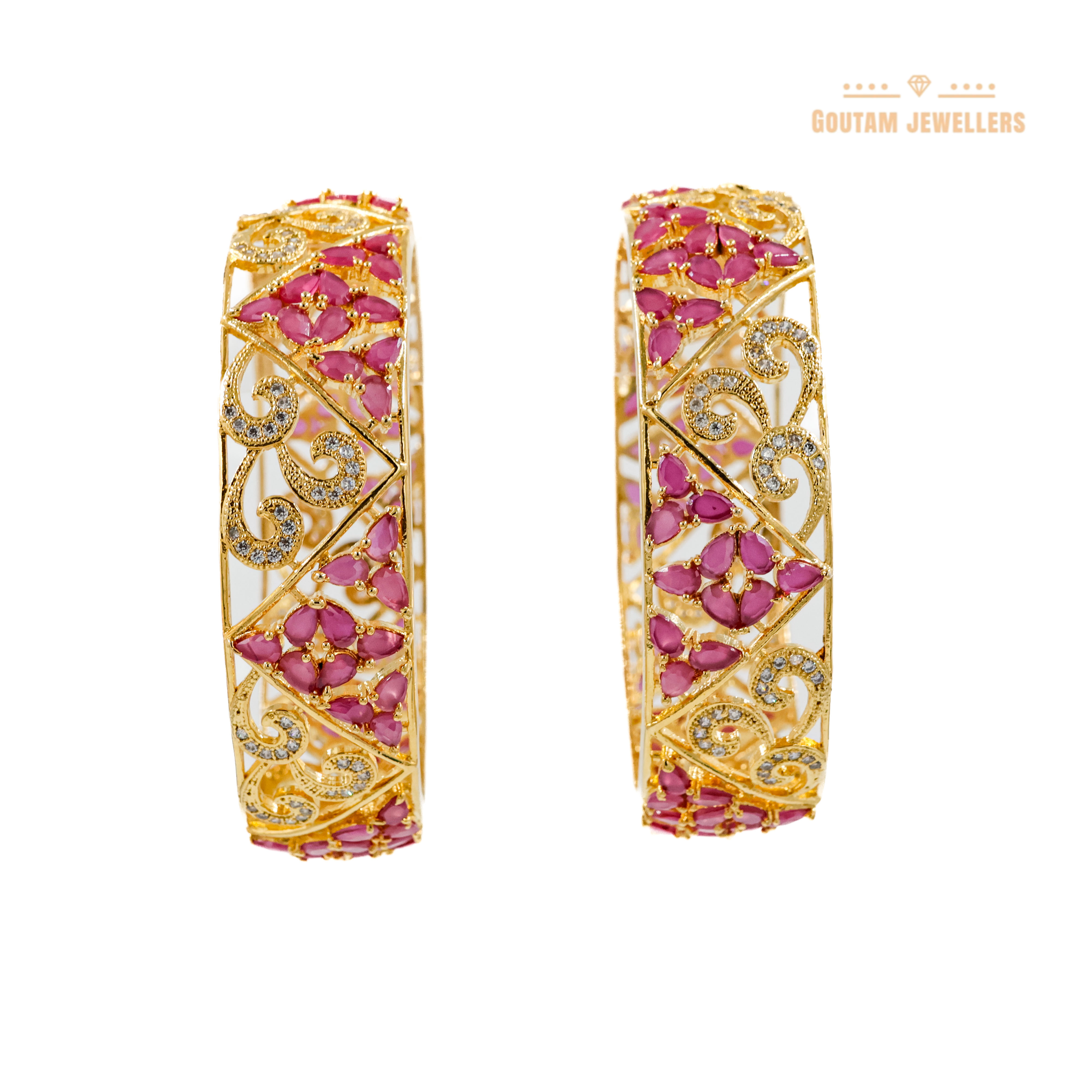Goutam Jewellers By Ashok Rathod - Gold Plated American Diamond Bangles