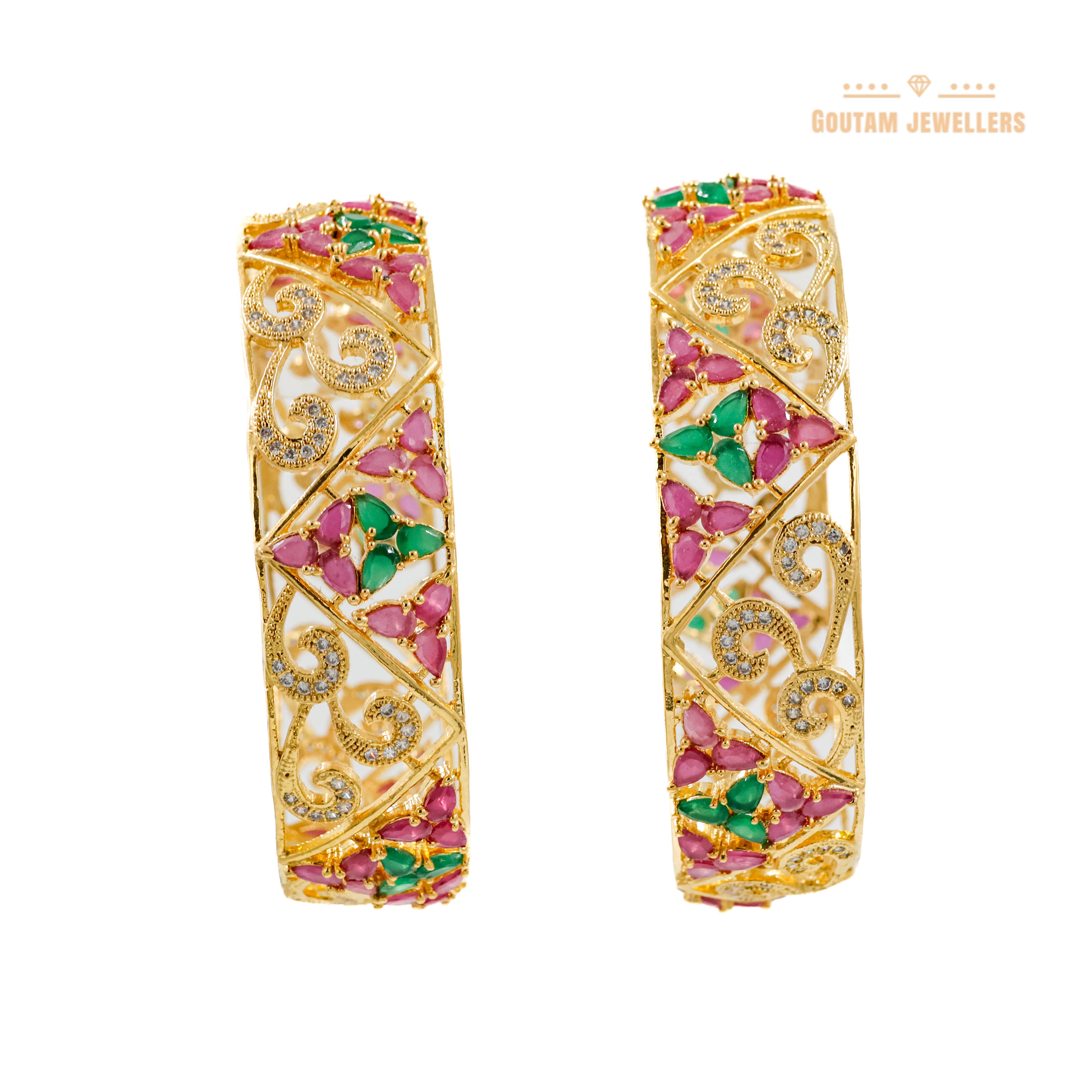 Goutam Jewellers By Ashok Rathod - Gold Plated American Diamond Bangles