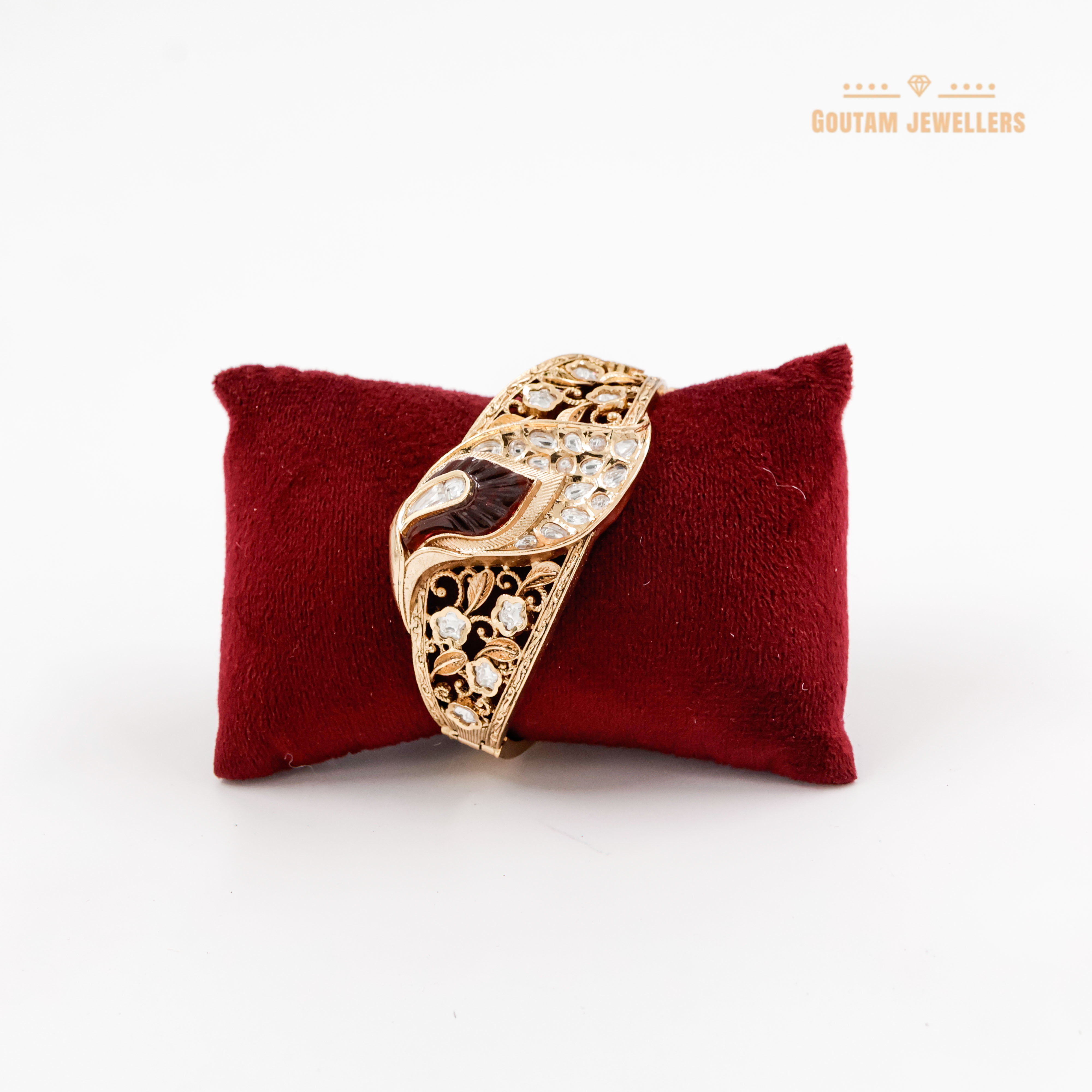 Goutam Jewellers By Ashok Rathod - Antique Gold Look Polki Kundan Kada