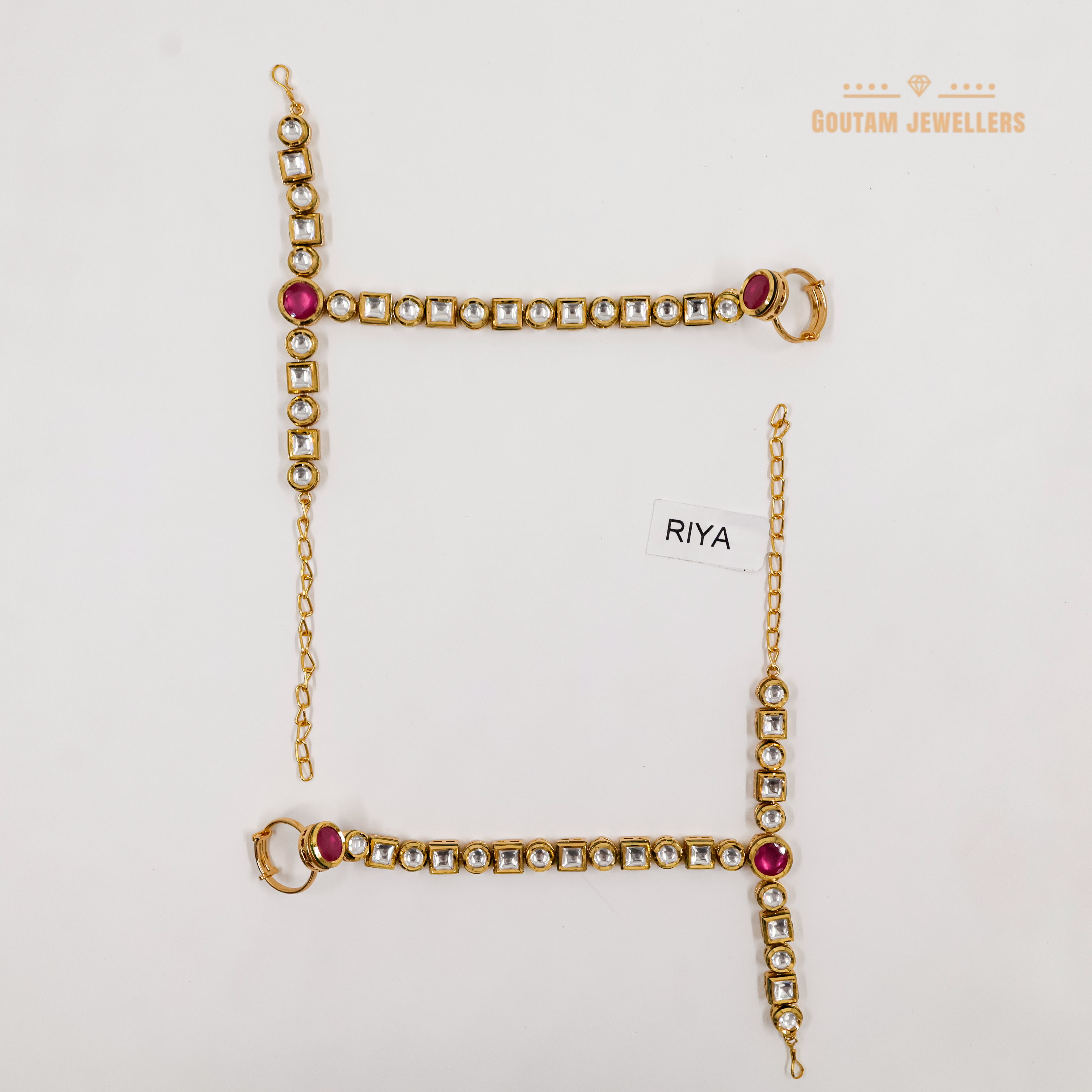 Goutam Jewellers By Ashok Rathod - Round Shape Kundan Hathphool