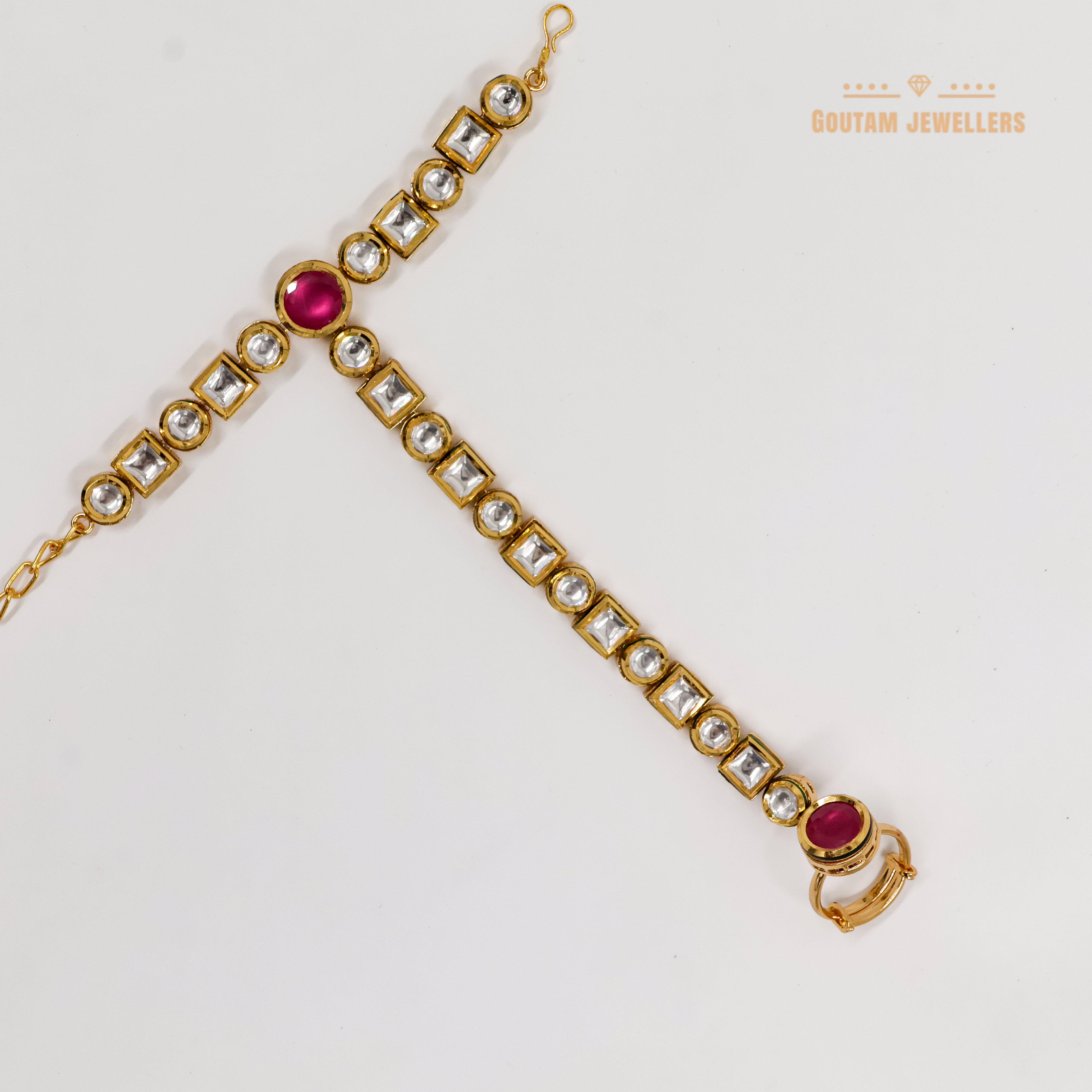 Goutam Jewellers By Ashok Rathod - Round Shape Kundan Hathphool