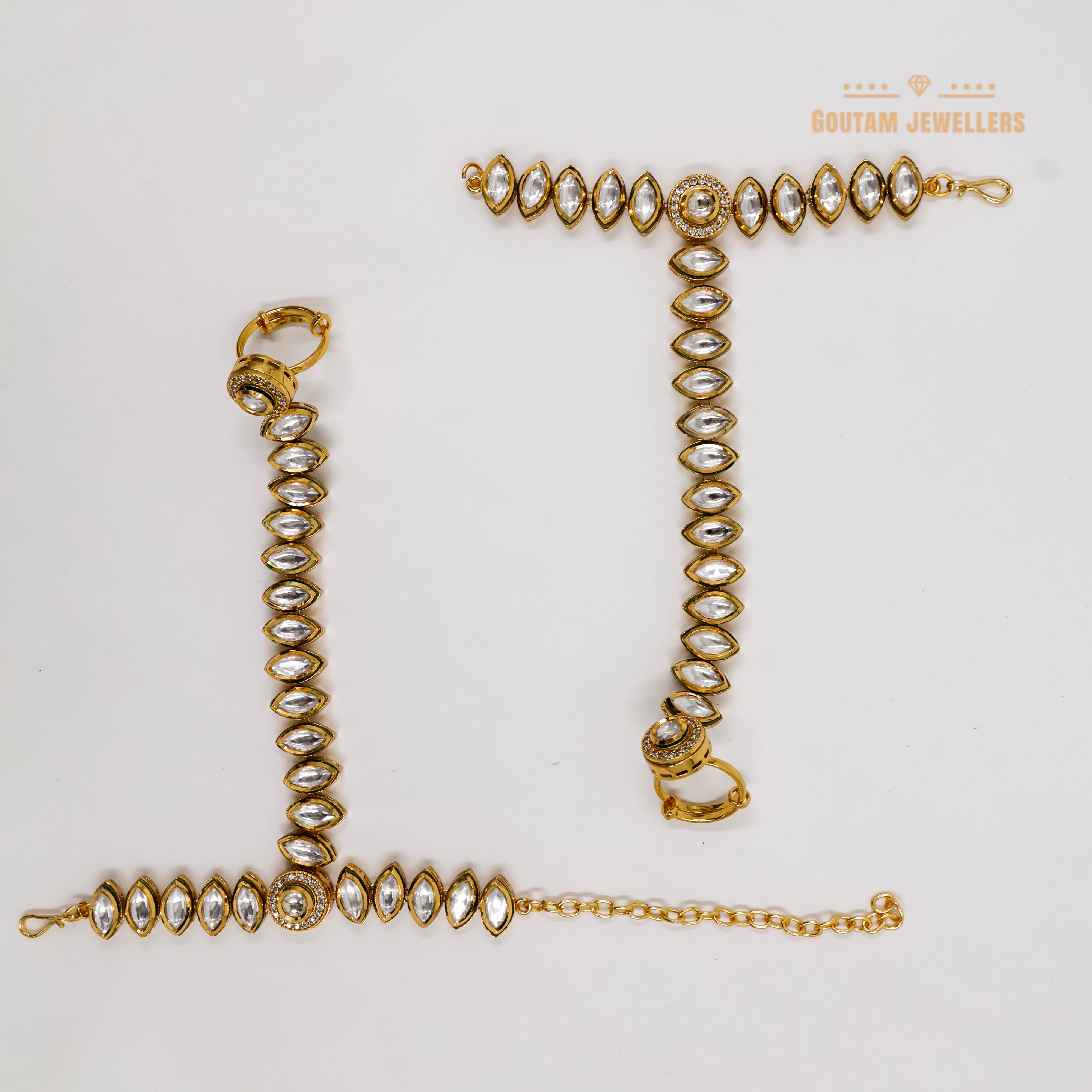 Goutam Jewellers By Ashok Rathod - Oval Shape Kundan Hathphool