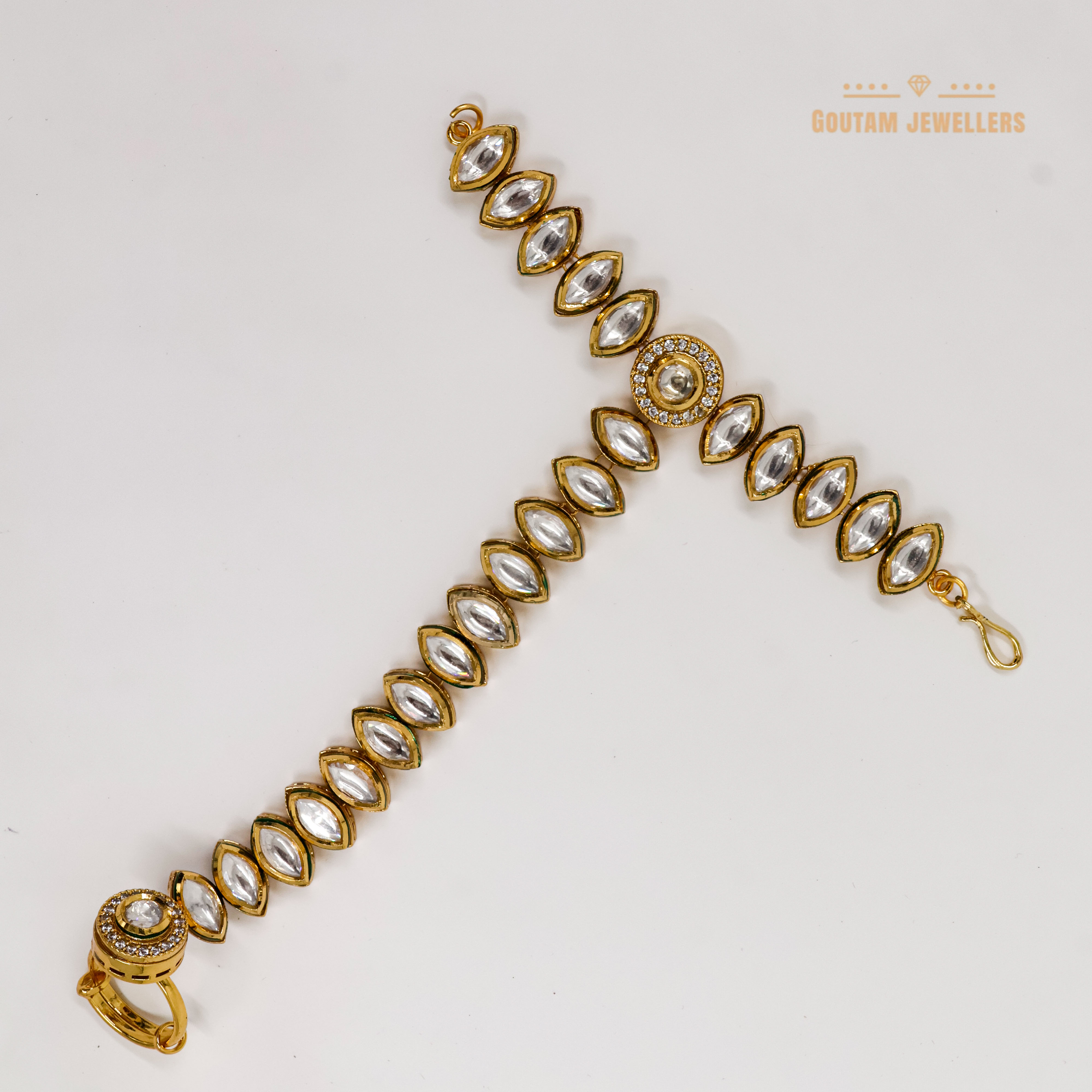 Goutam Jewellers By Ashok Rathod - Oval Shape Kundan Hathphool