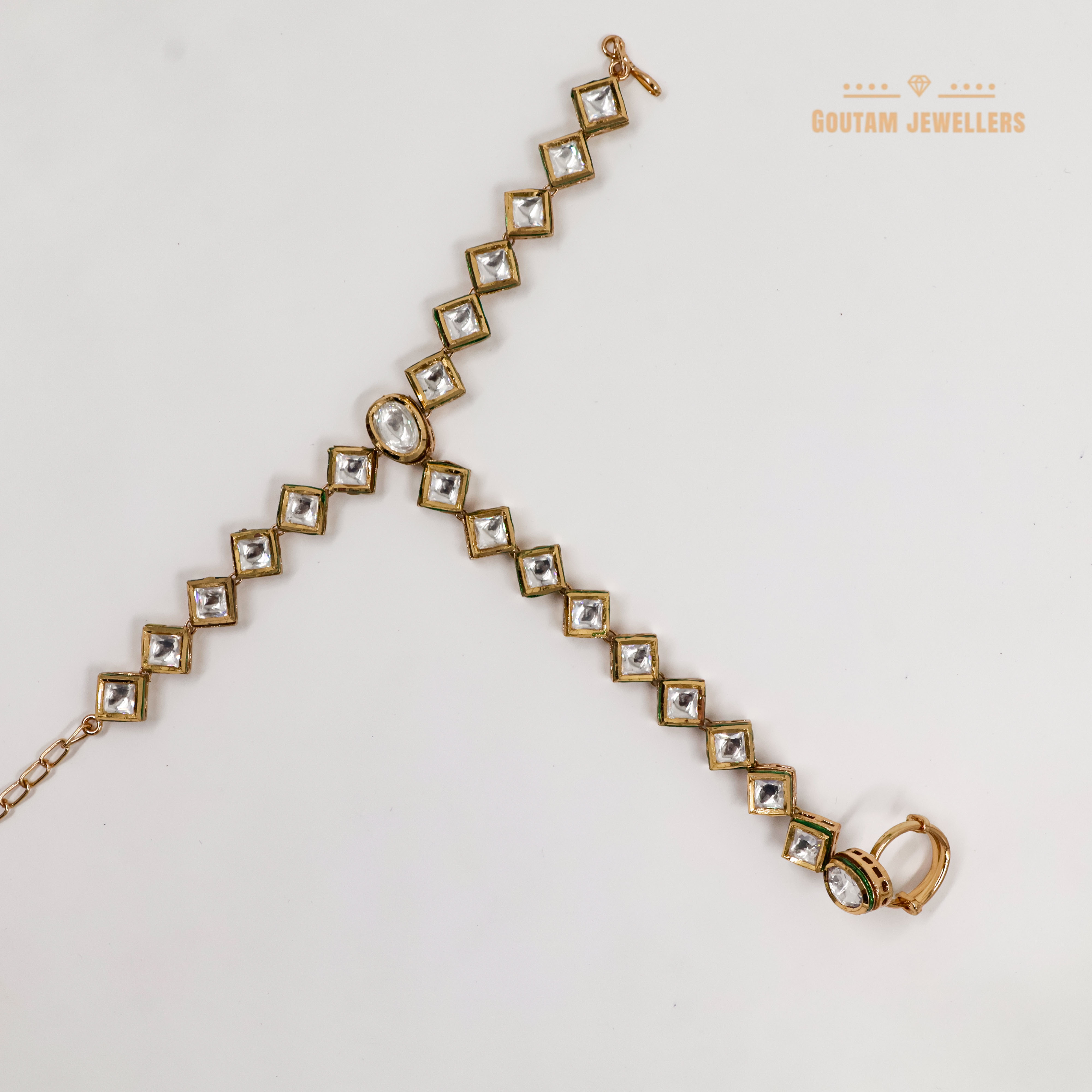 Goutam Jewellers By Ashok Rathod - Rhombus Shape Kundan Hathphool