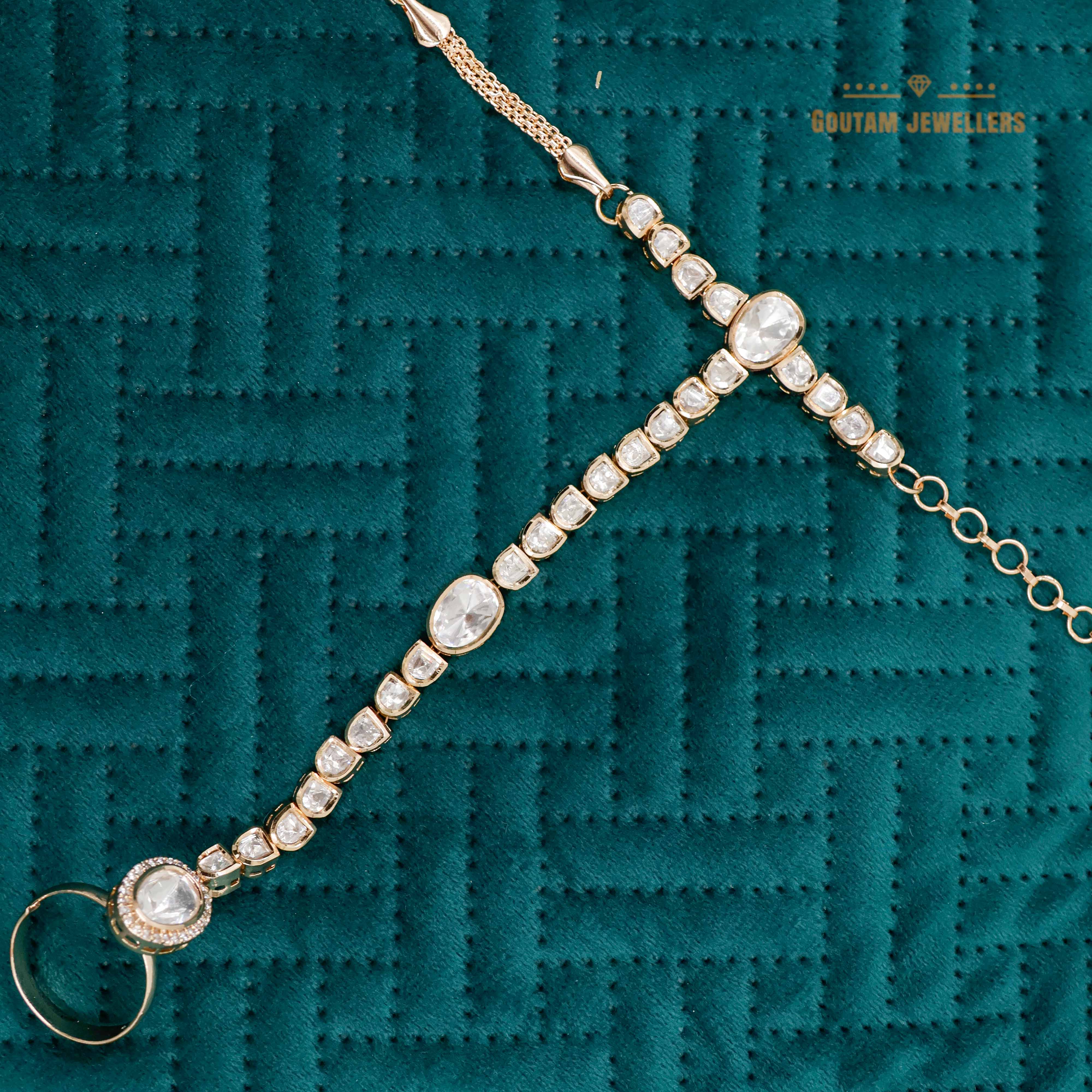 Goutam Jewellers By Ashok Rathod - Elegant Polki Kundan Hathphool
