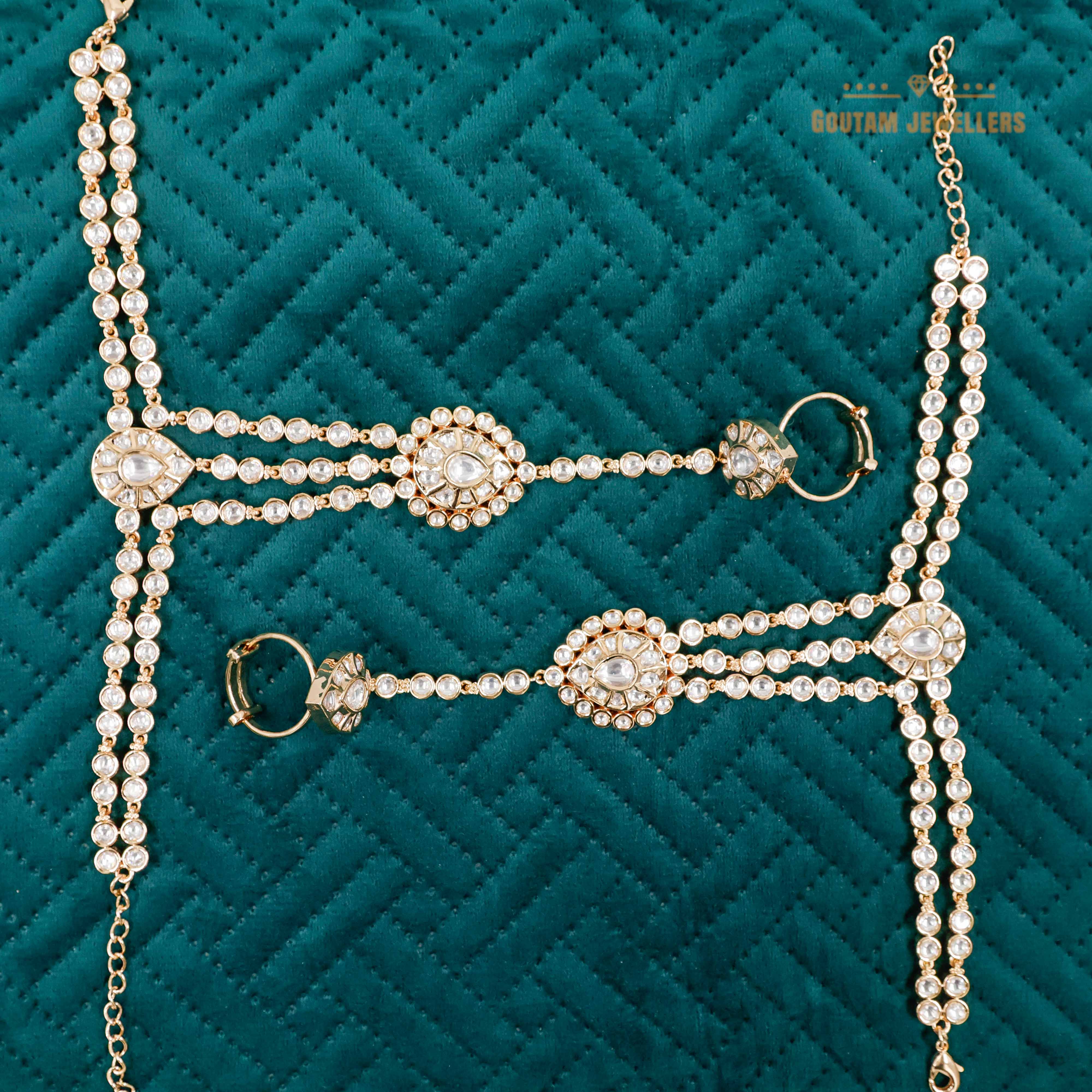 Goutam Jewellers By Ashok Rathod - Mallika Polki Kundan Designer Hathphool
