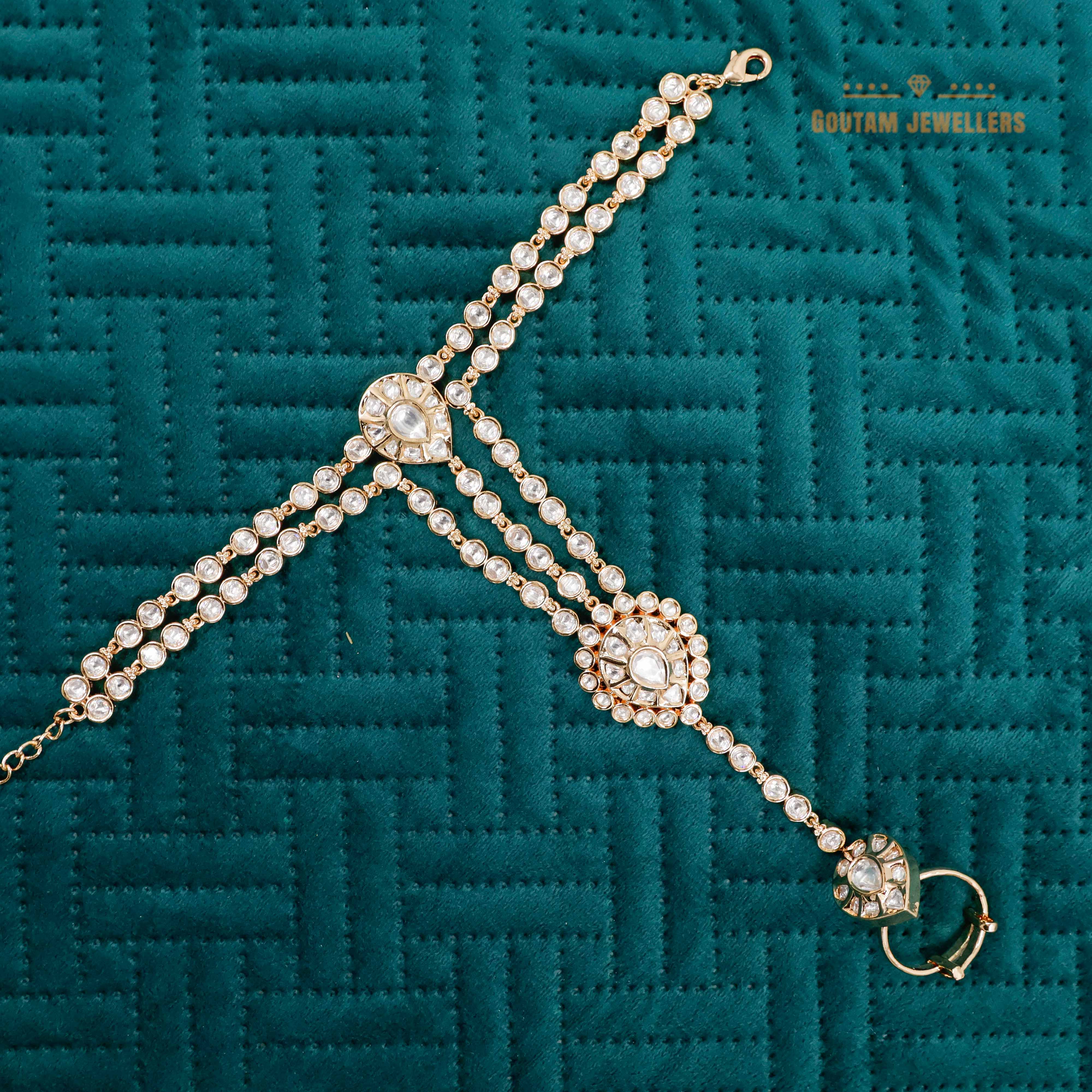 Goutam Jewellers By Ashok Rathod - Mallika Polki Kundan Designer Hathphool