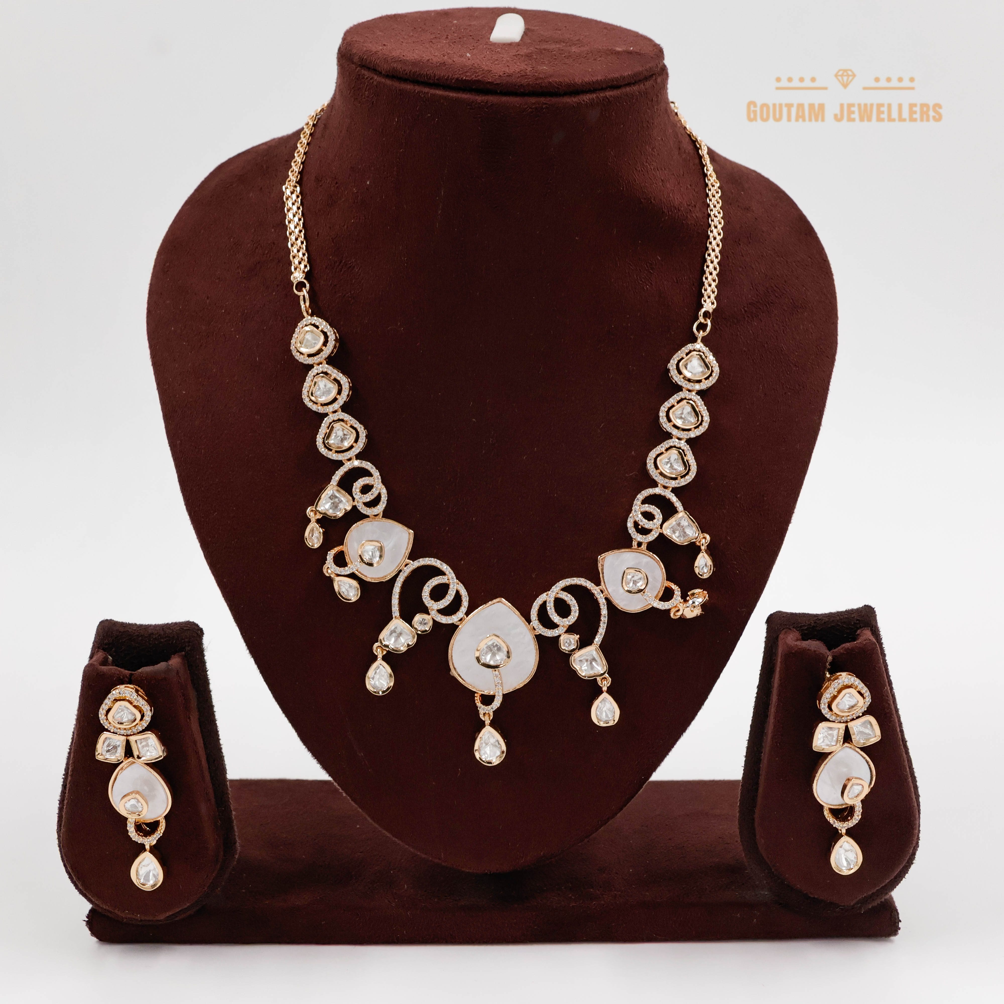 Goutam Jewellers By Ashok Rathod - Tilak Shape M.O.P Polki Kundan Set