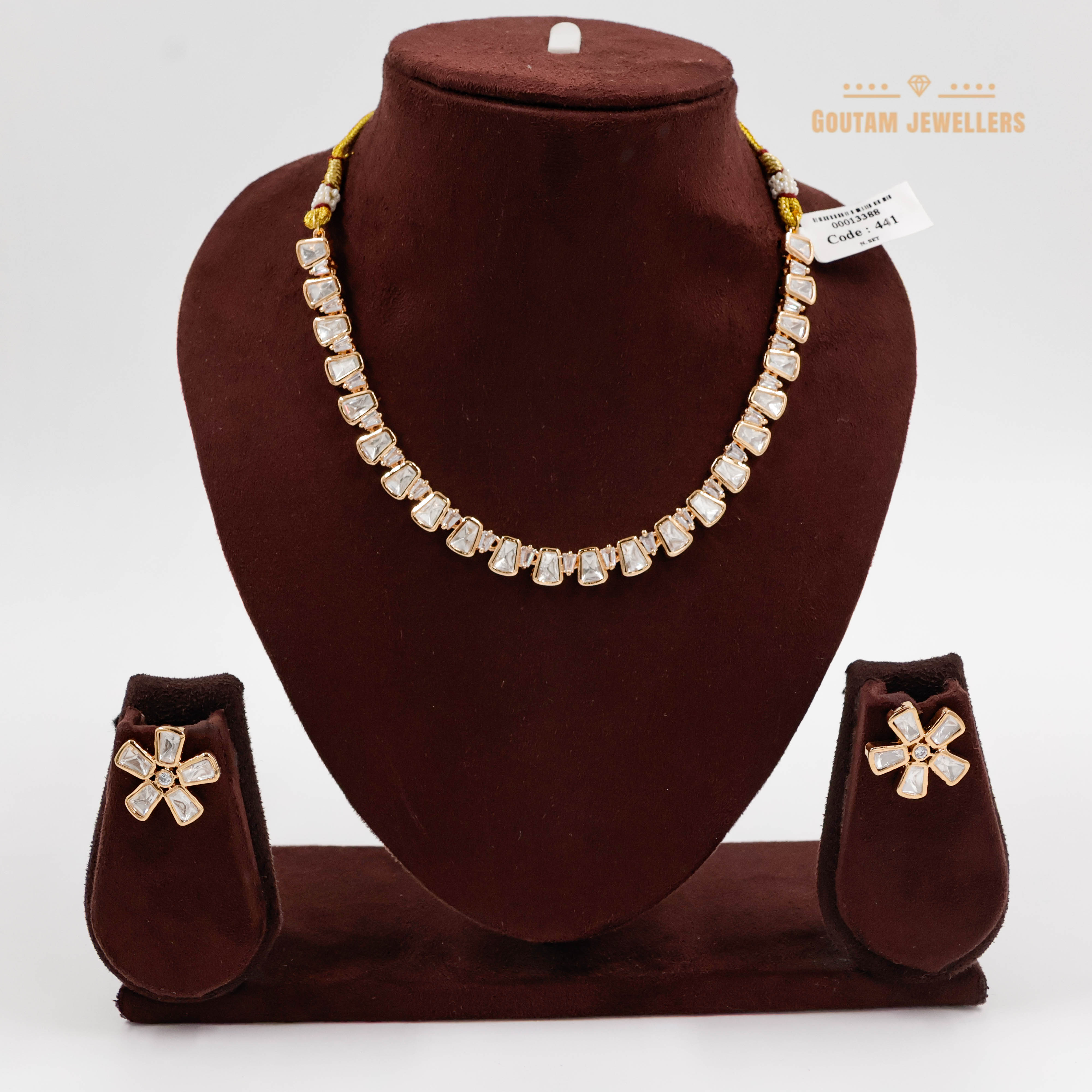 Goutam Jewellers By Ashok Rathod - single line Polki Kundan Set