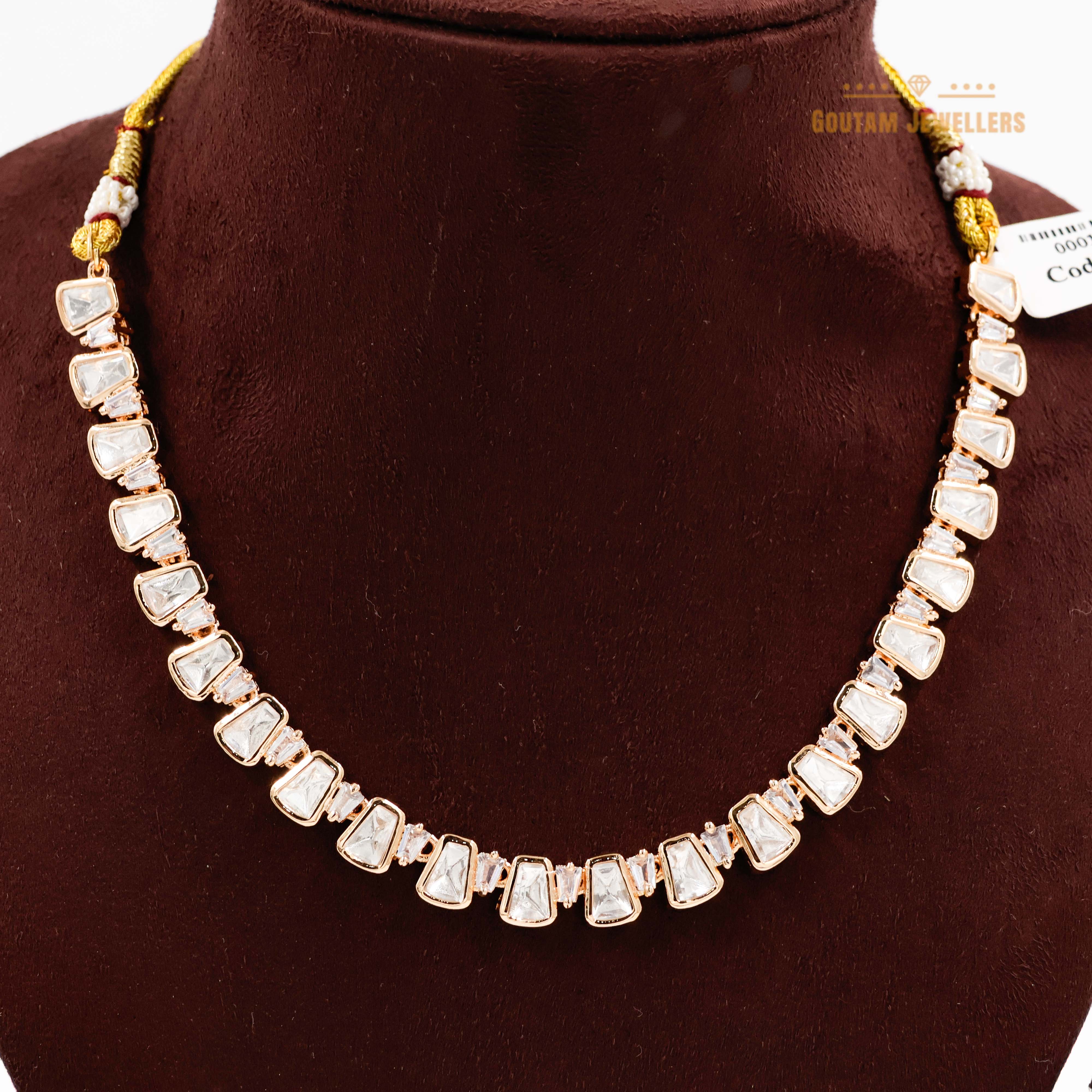 Goutam Jewellers By Ashok Rathod - single line Polki Kundan Set
