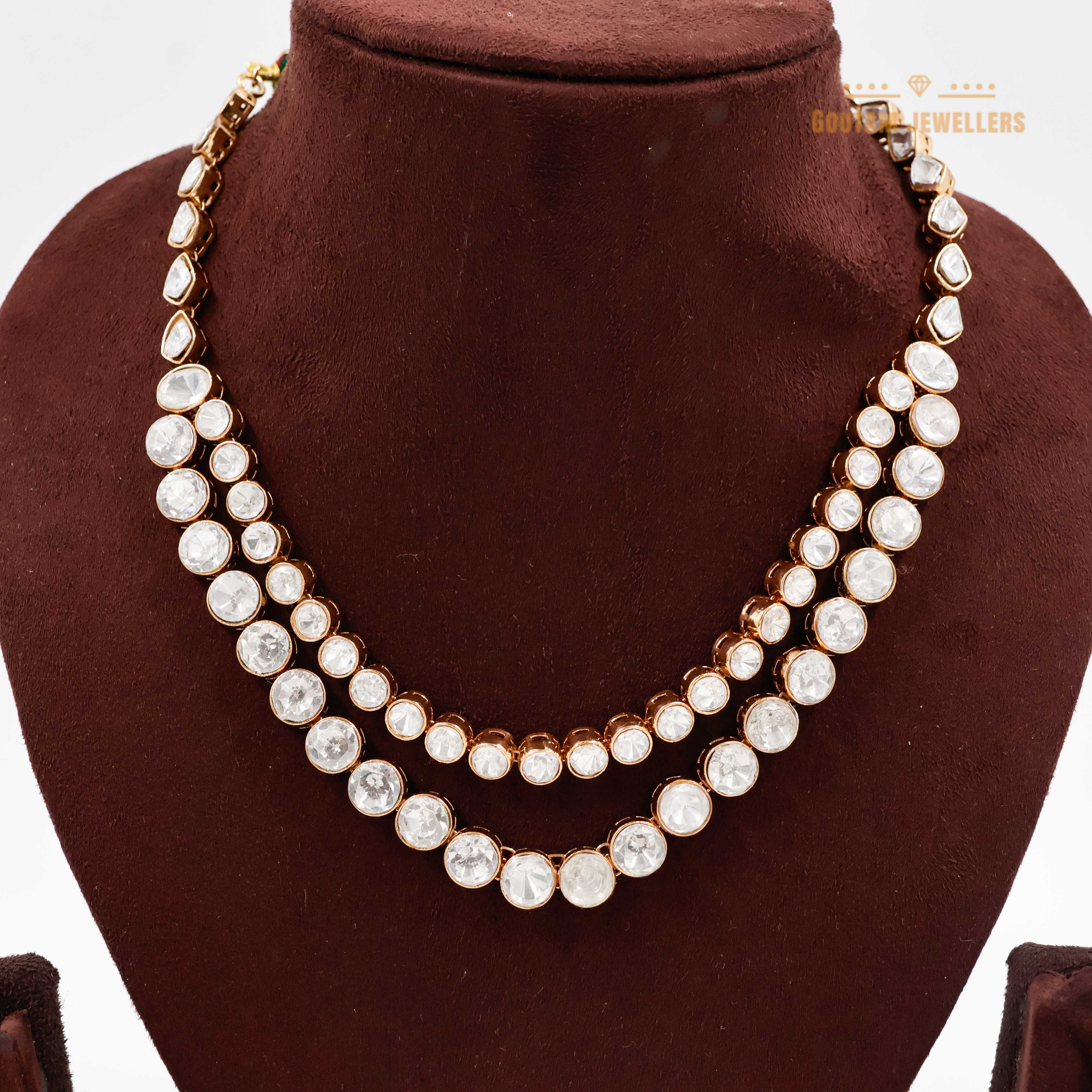 Goutam Jewellers By Ashok Rathod - 2 Layers Moissanite Kundan Set