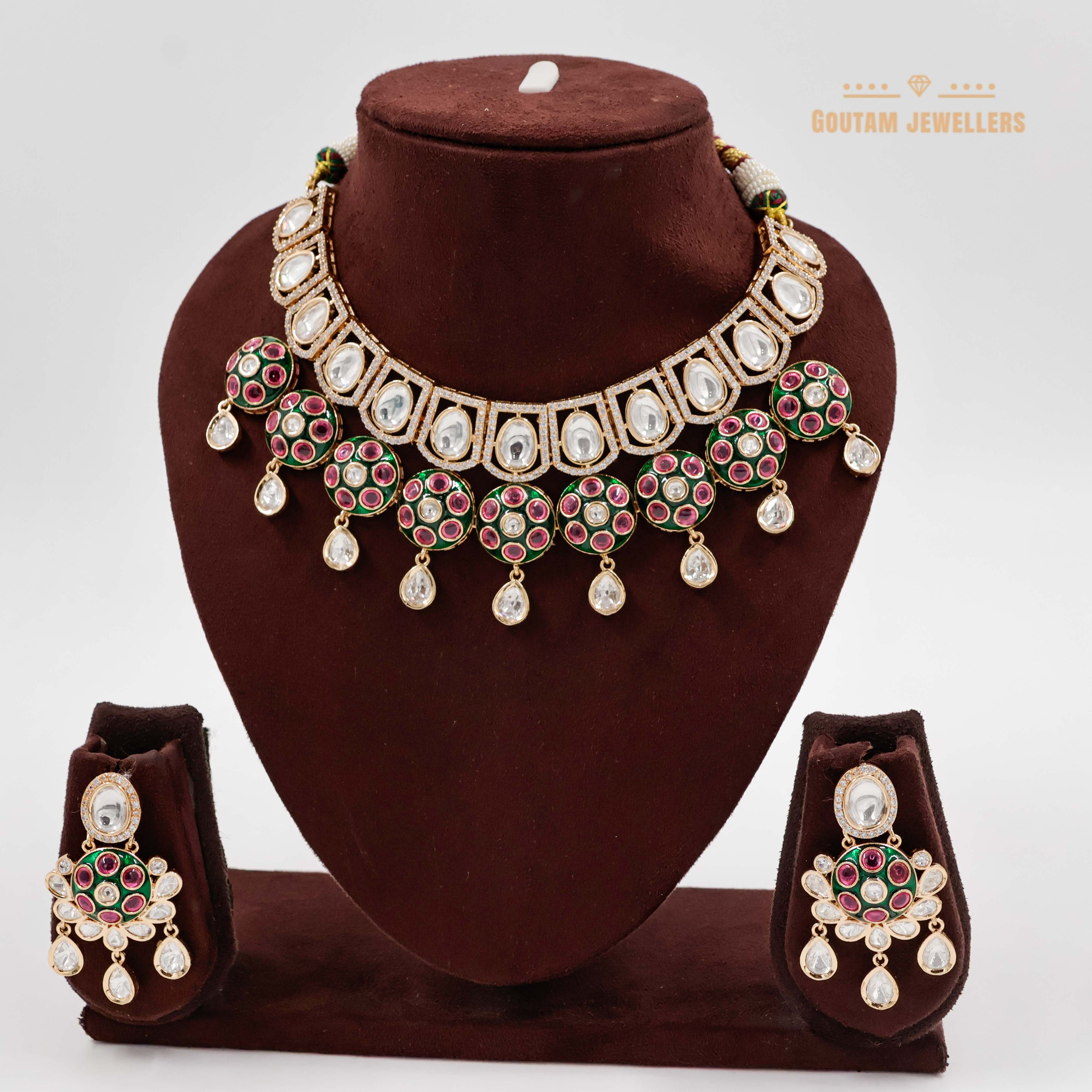 Goutam Jewellers By Ashok Rathod - Designer Moissanite Kundan Set