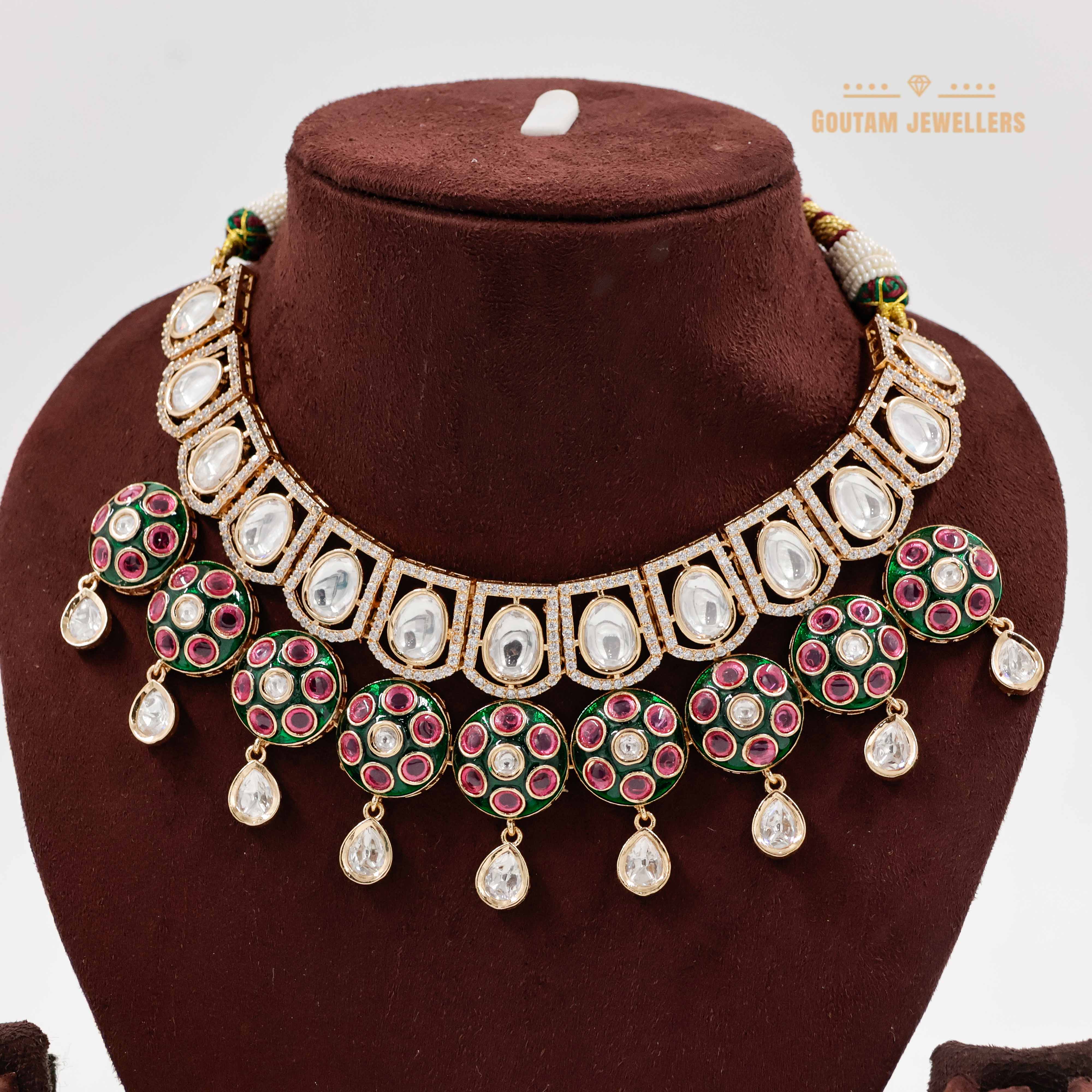 Goutam Jewellers By Ashok Rathod - Designer Moissanite Kundan Set