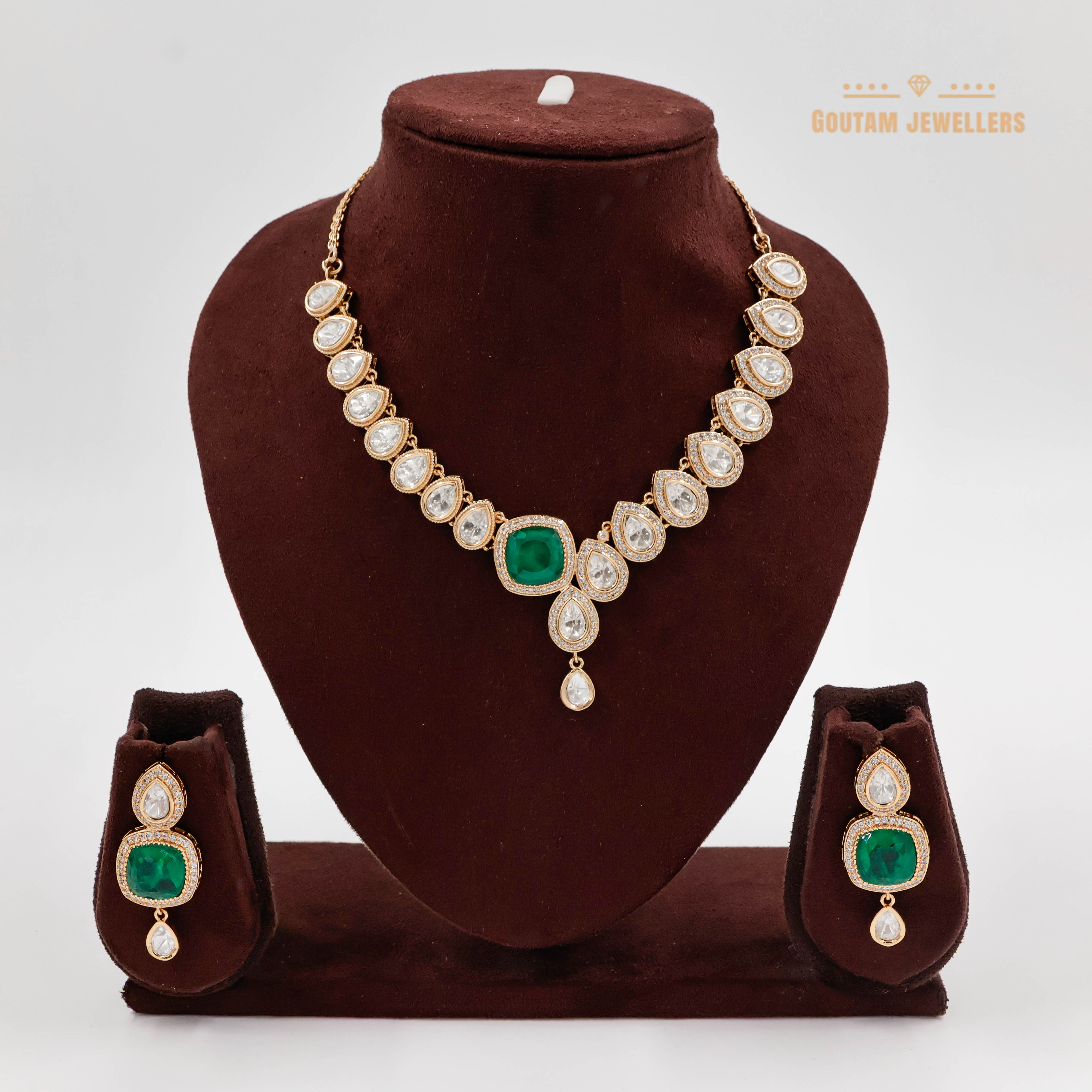 Goutam Jewellers By Ashok Rathod - Designer Rajwaadi Color Polki Kundan Set