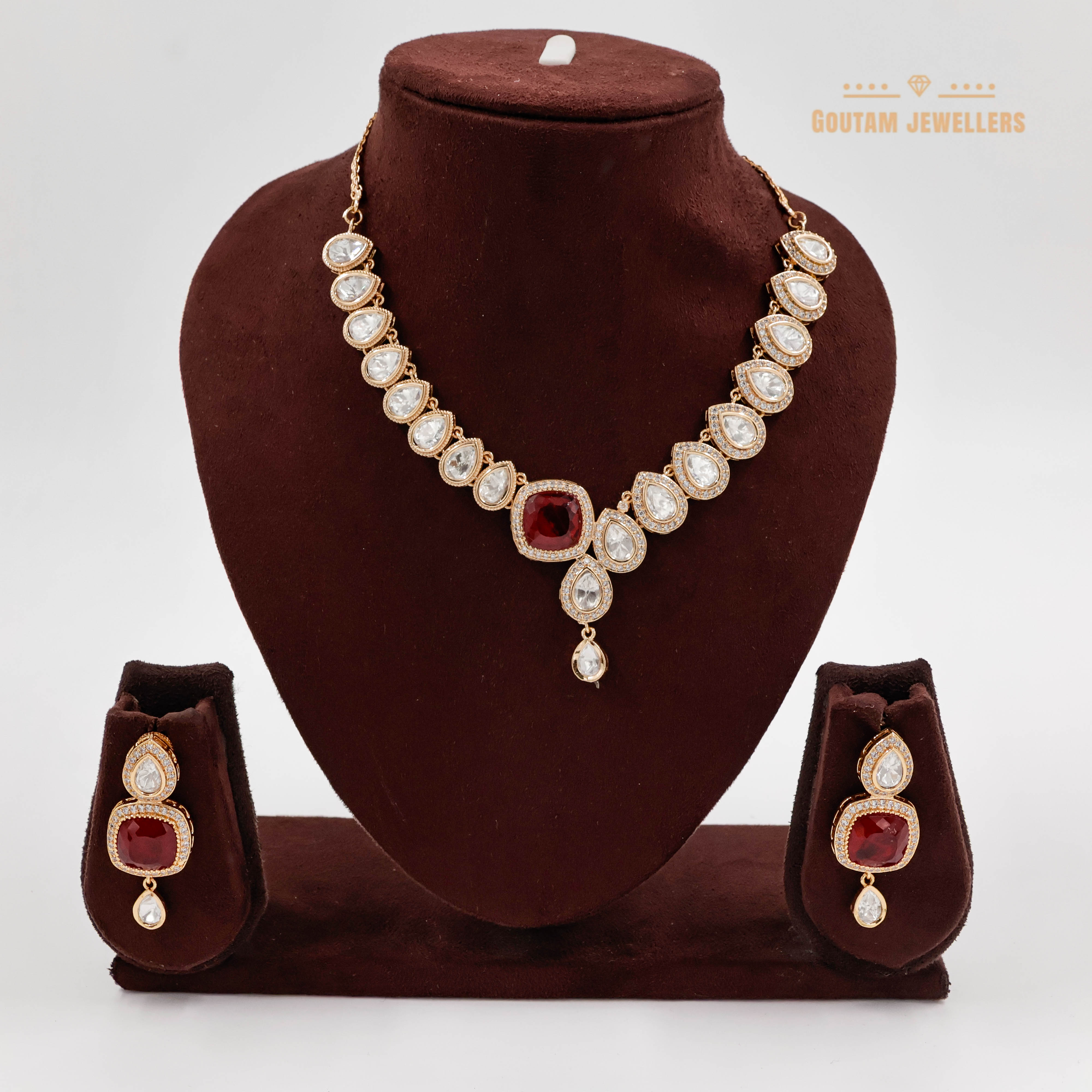 Goutam Jewellers By Ashok Rathod - Designer Rajwaadi Color Polki Kundan Set