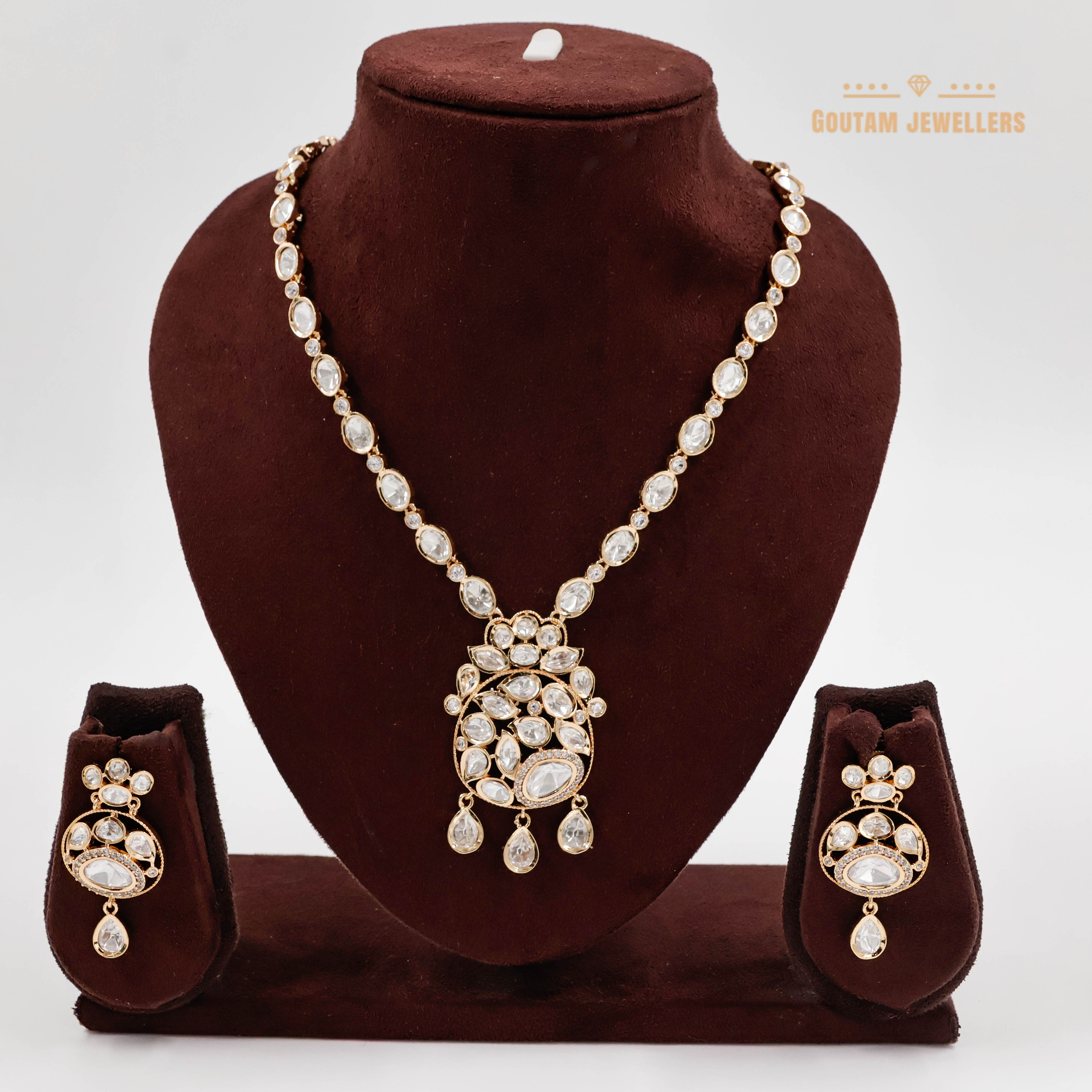 Goutam Jewellers By Ashok Rathod - Designer Long Polki Kundan Set