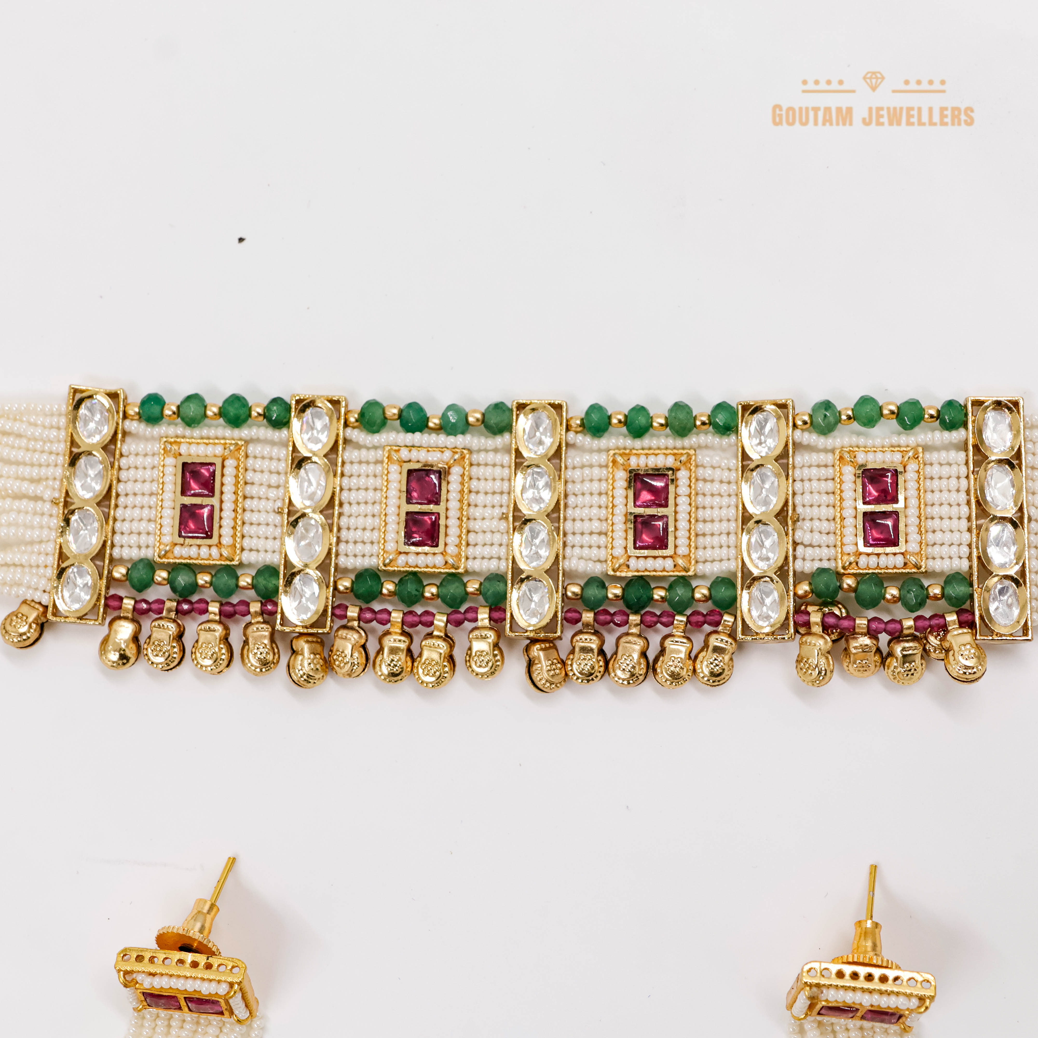 Goutam Jewellers By Ashok Rathod - Elegant Polki Kundan Choker Set
