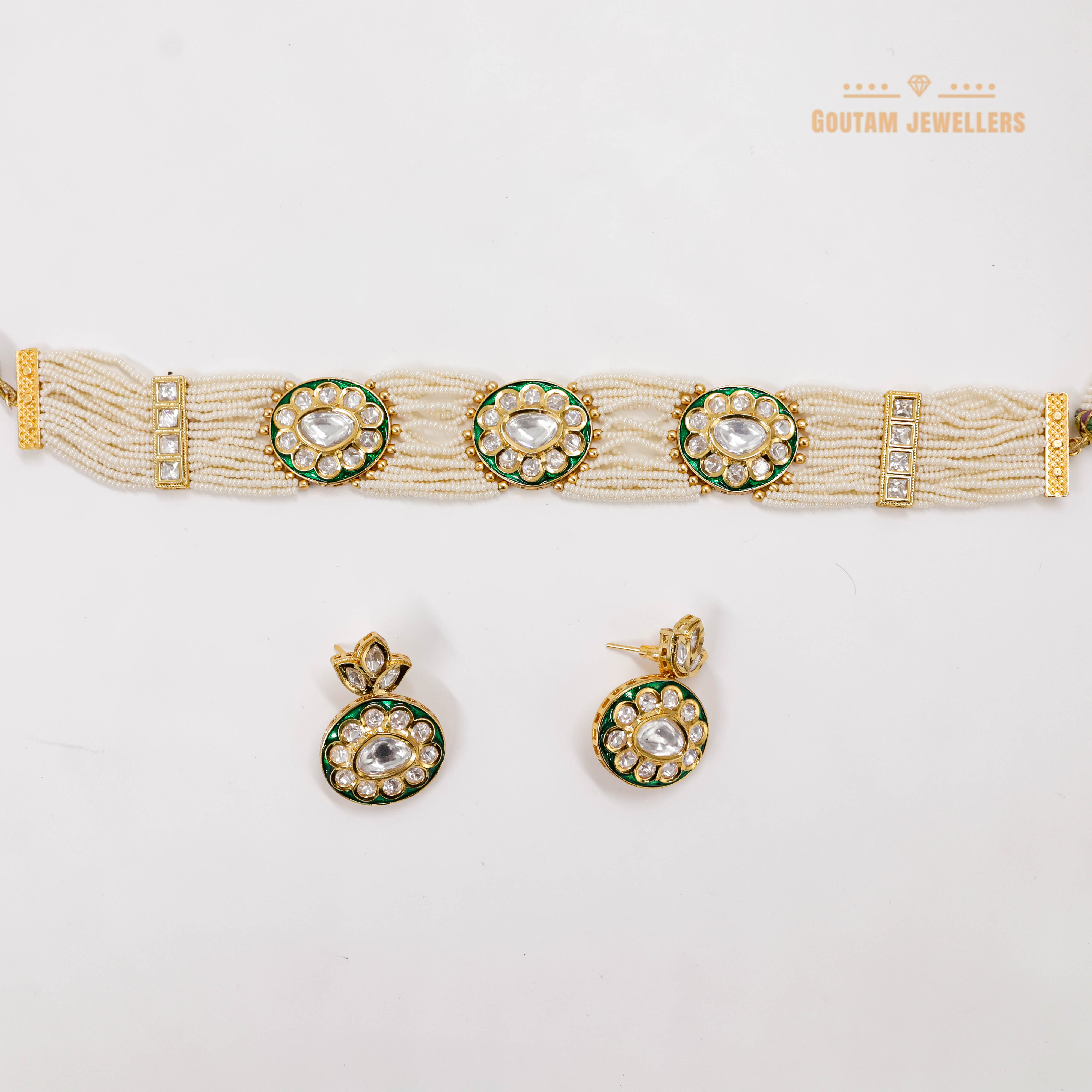 Goutam Jewellers By Ashok Rathod - Designer Polki Kundan Choker Set