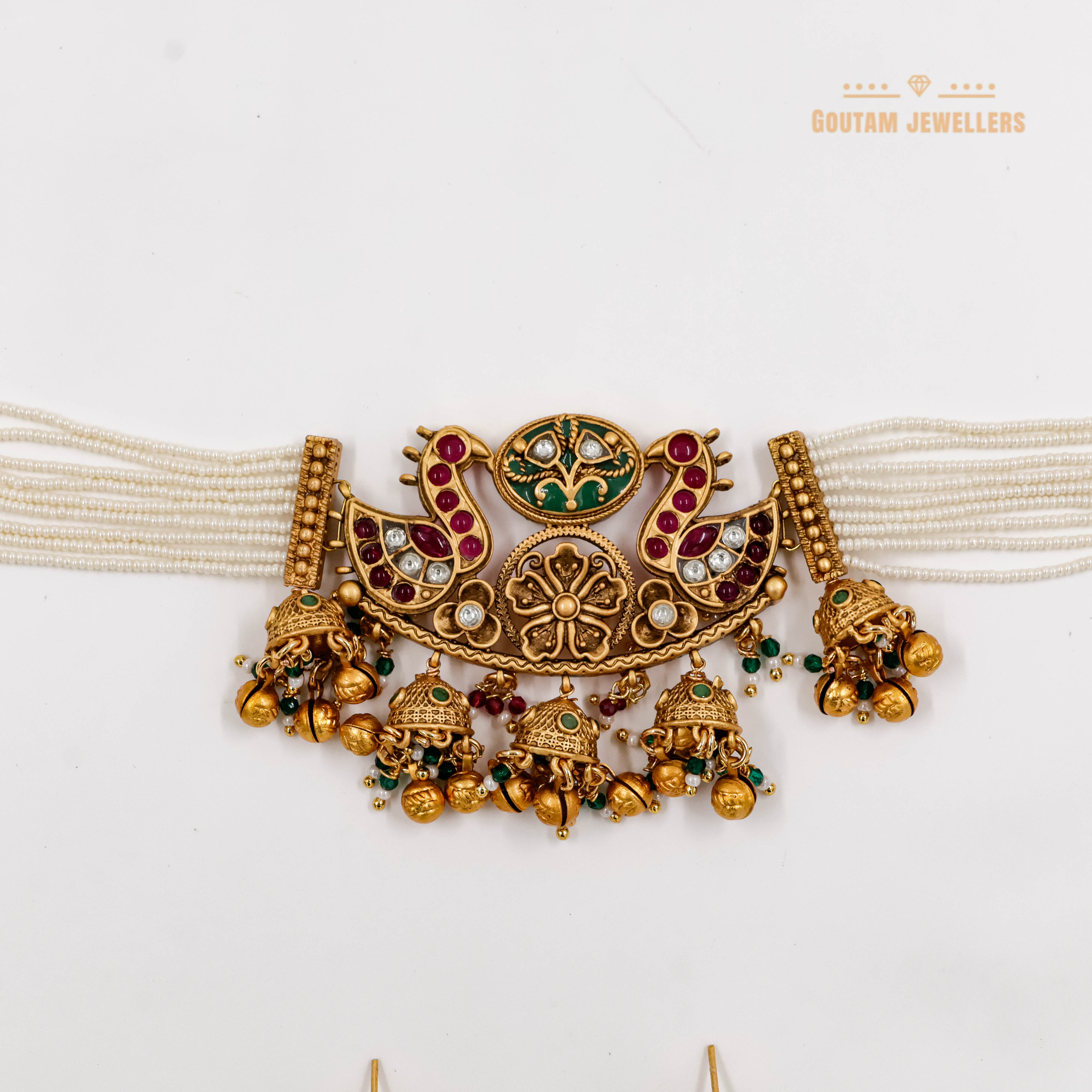 Goutam Jewellers By Ashok Rathod - Rajwadi Peacock Kundan Choker Set