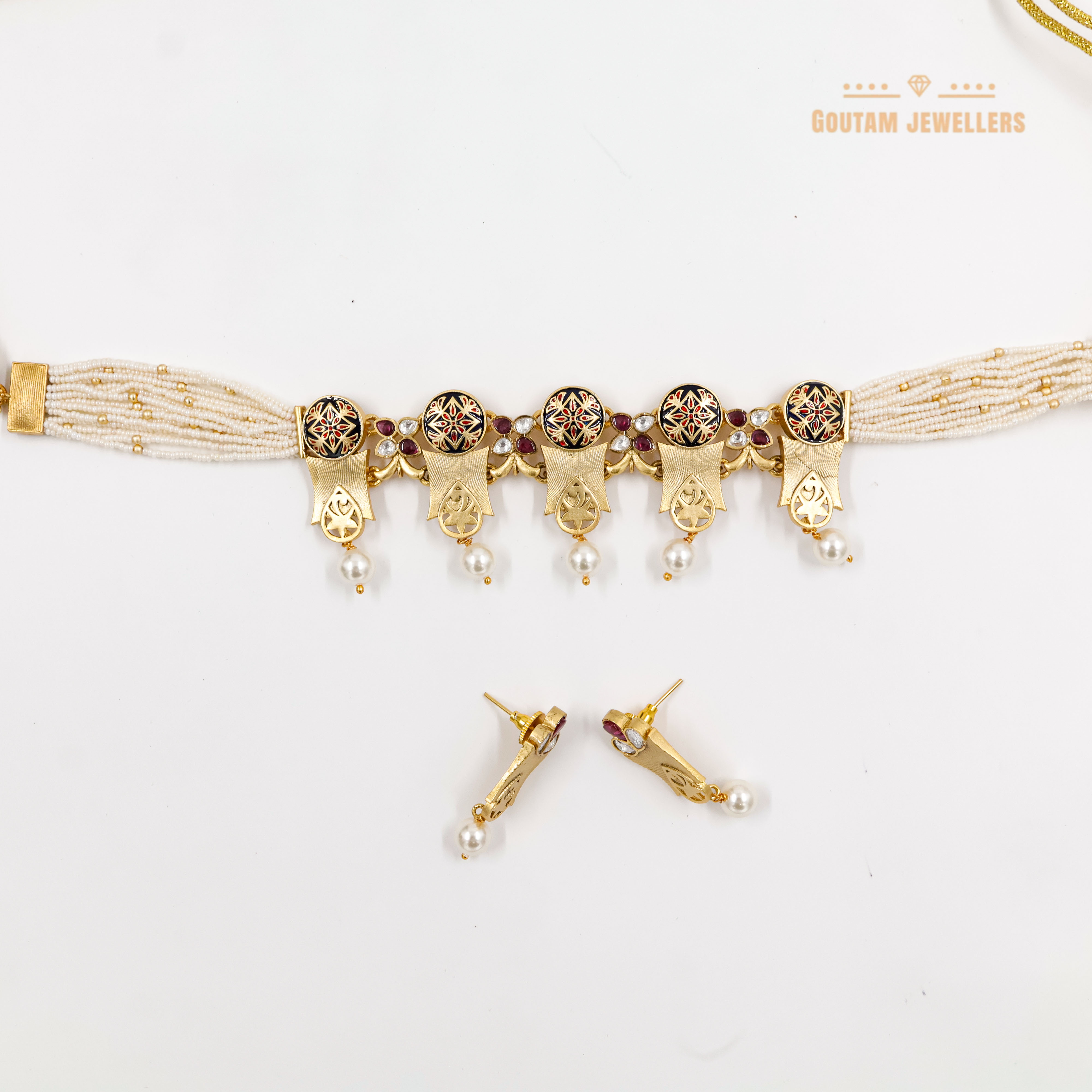 Goutam Jewellers By Ashok Rathod - Matt Gold Look Choker Set