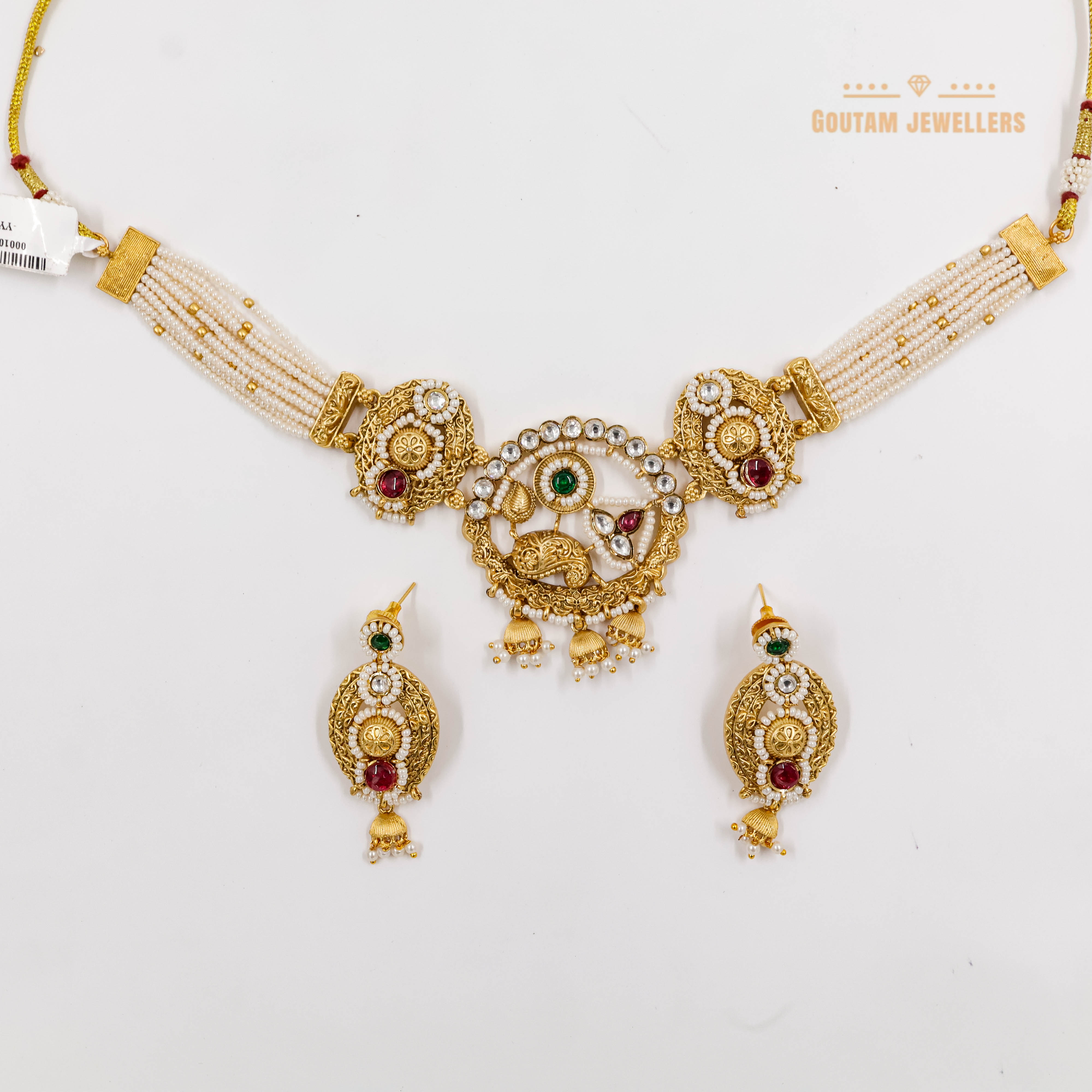 Goutam Jewellers By Ashok Rathod - Rajwadi Moti Choker Set (Rajasthani Style)