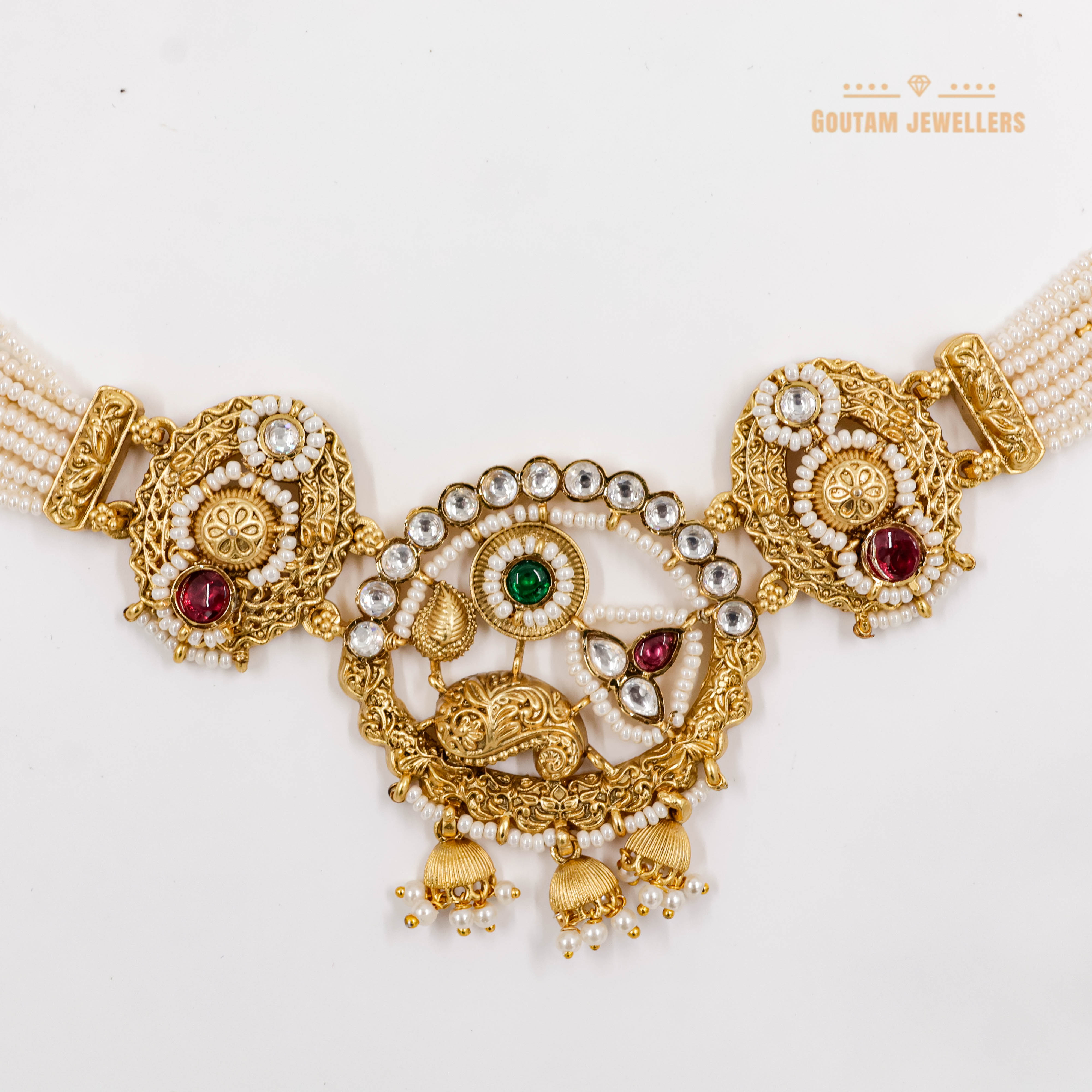 Goutam Jewellers By Ashok Rathod - Rajwadi Moti Choker Set (Rajasthani Style)