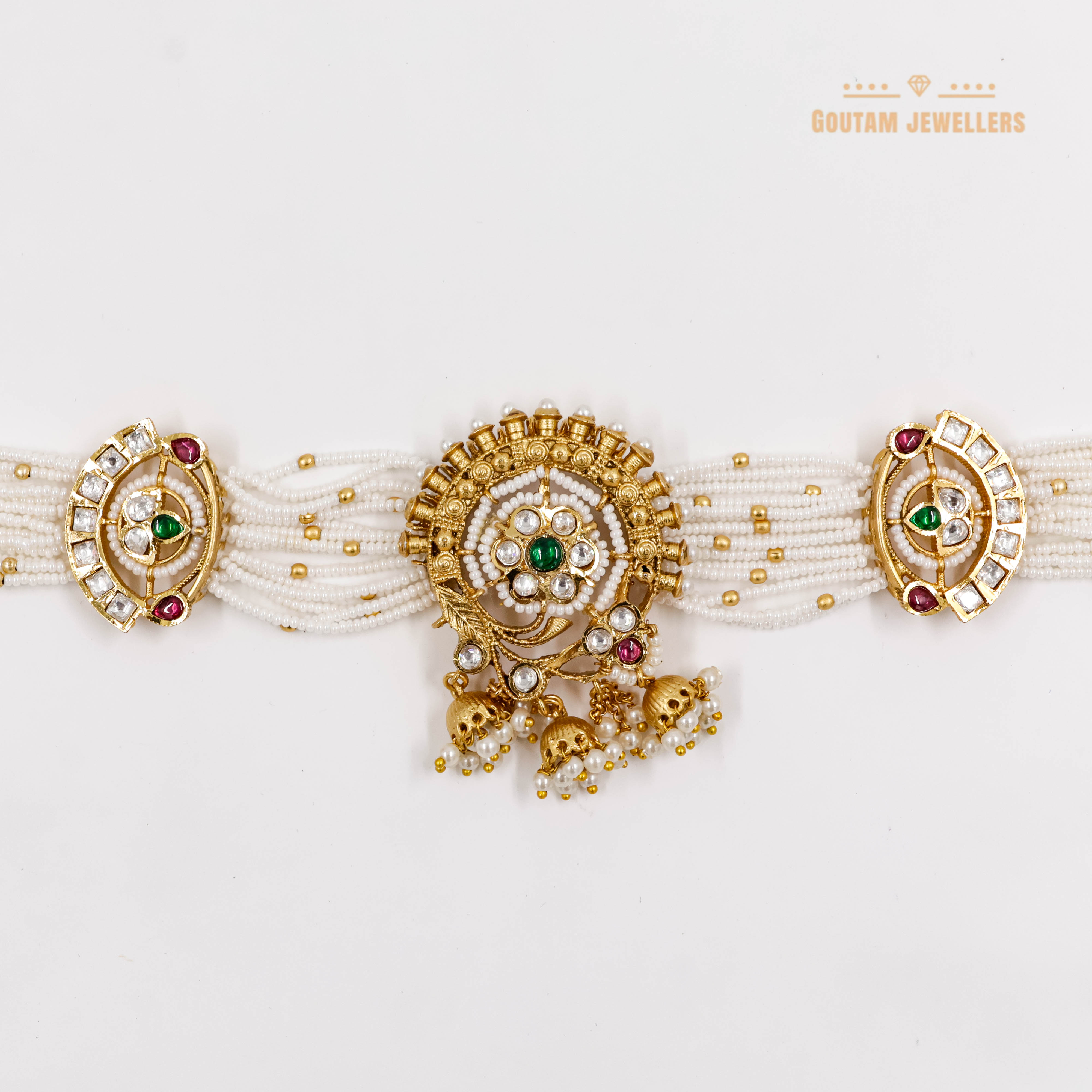 Goutam Jewellers By Ashok Rathod - Antique Moti Choker Set (Rajasthani Style)