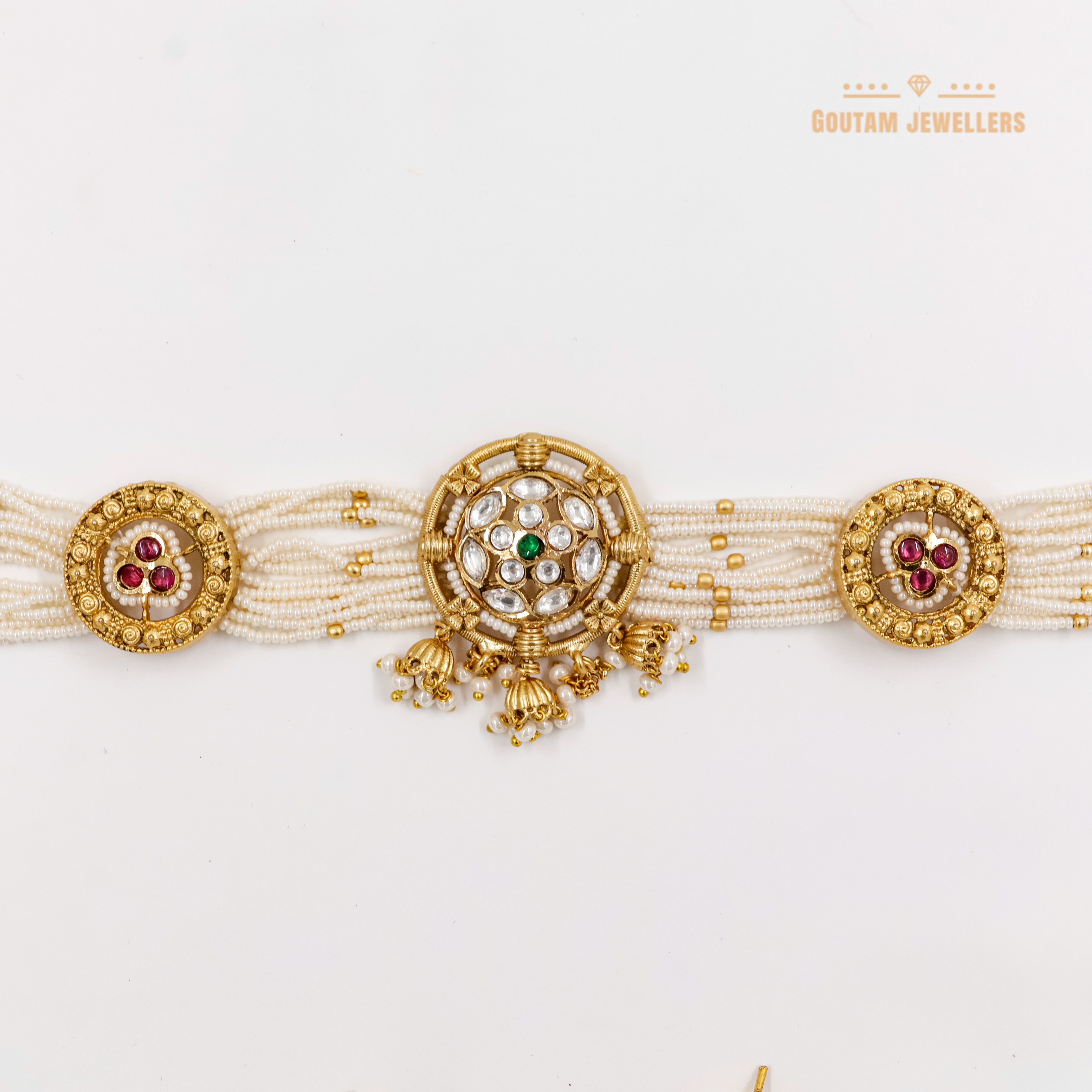 Goutam Jewellers By Ashok Rathod - Antique Moti Choker Set (Rajasthani Style)