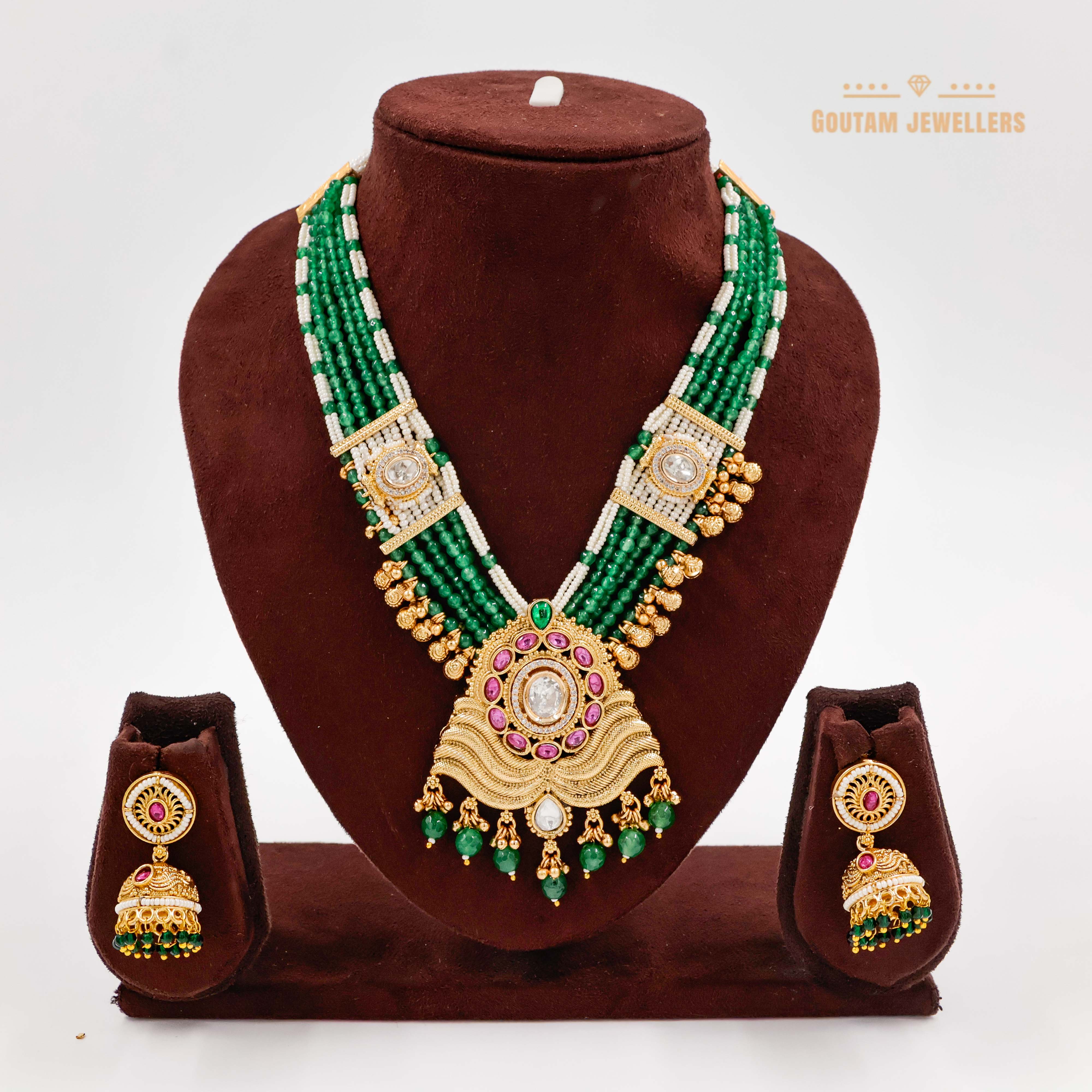 Goutam Jewellers By Ashok Rathod - Mini Long Antique Set