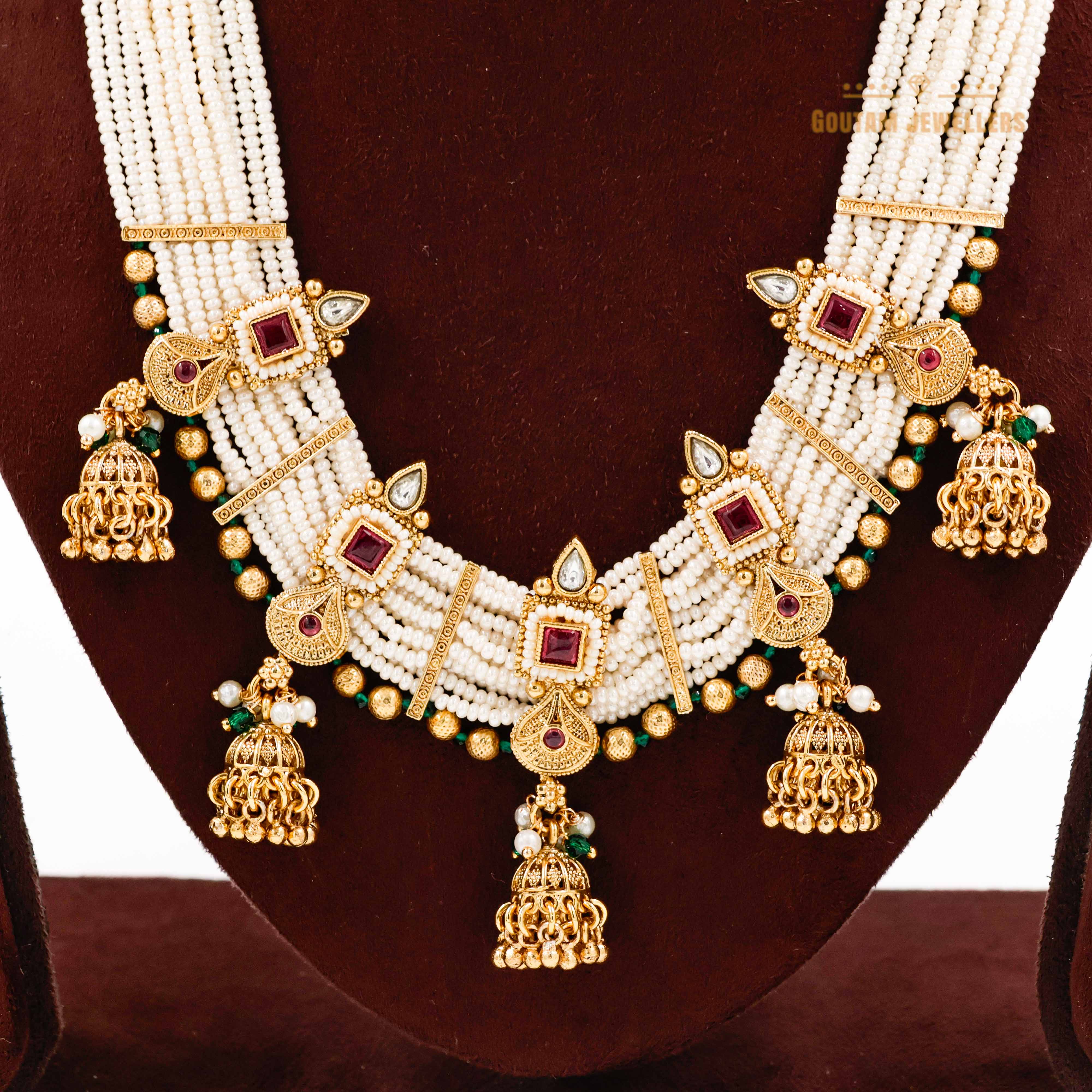 Goutam Jewellers By Ashok Rathod - Temple Moti Rajwadi Set