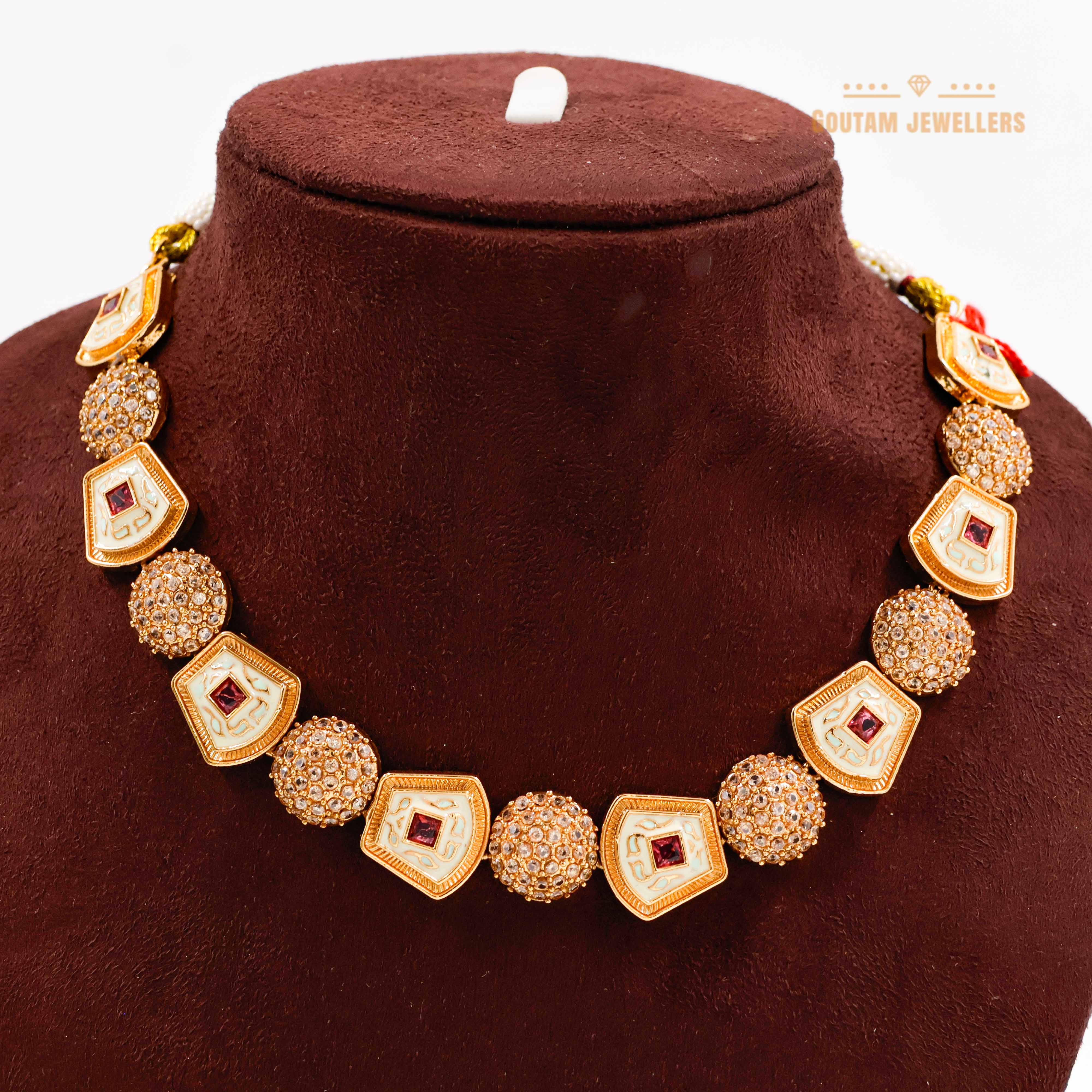 Goutam Jewellers By Ashok Rathod - Designer CZ Stone Set With Minakri