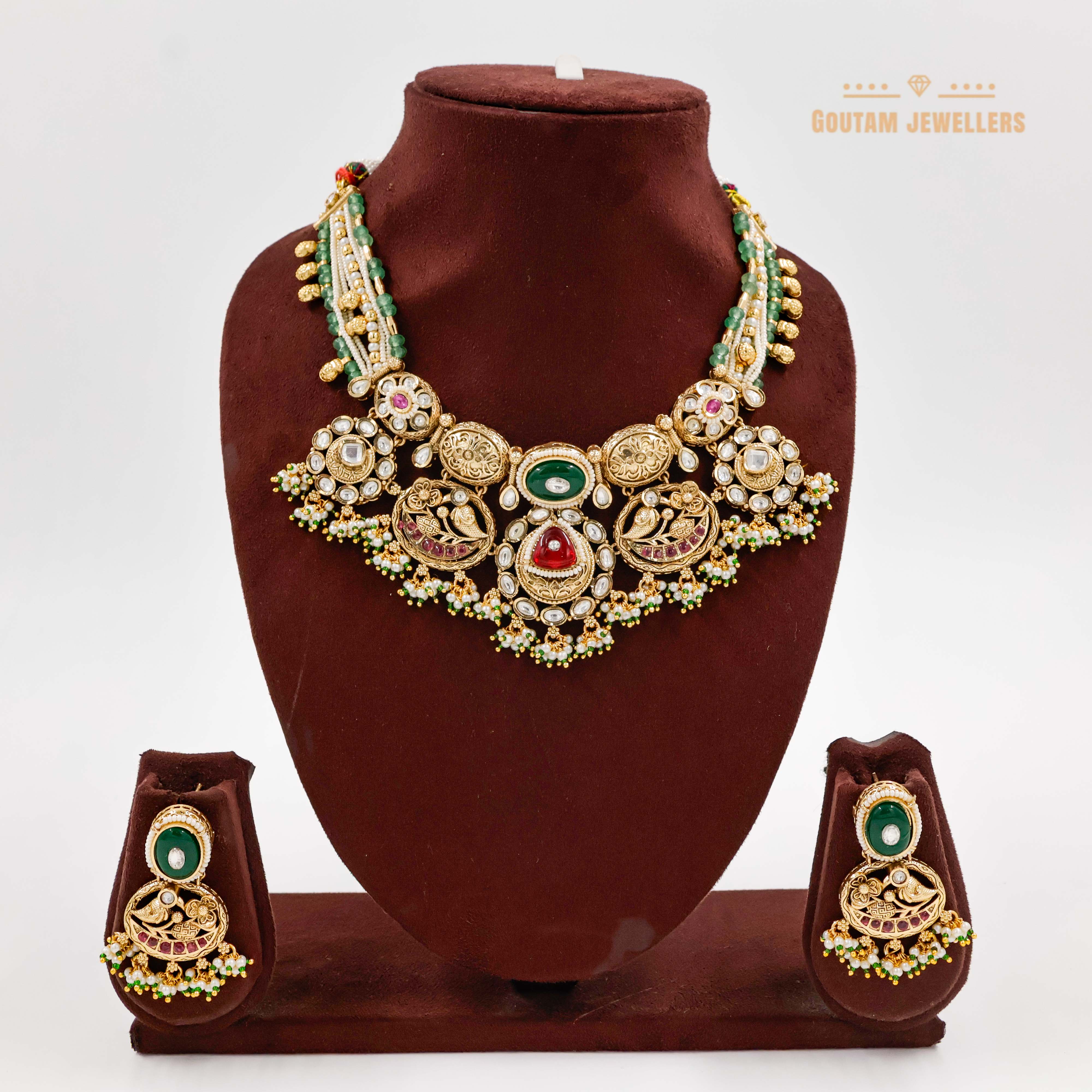 Goutam Jewellers By Ashok Rathod - Pakhi Designer Moti Kundan Set