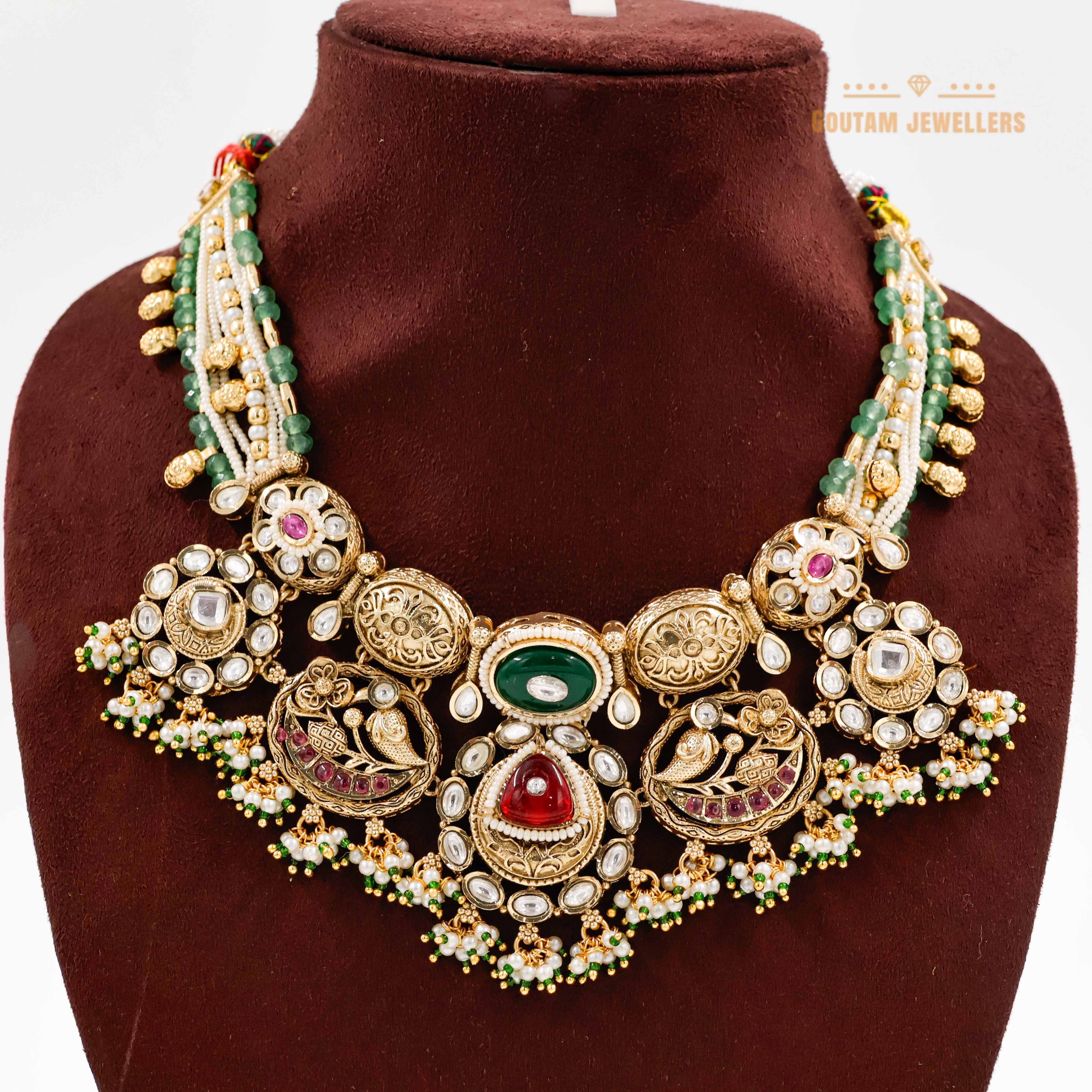 Goutam Jewellers By Ashok Rathod - Pakhi Designer Moti Kundan Set