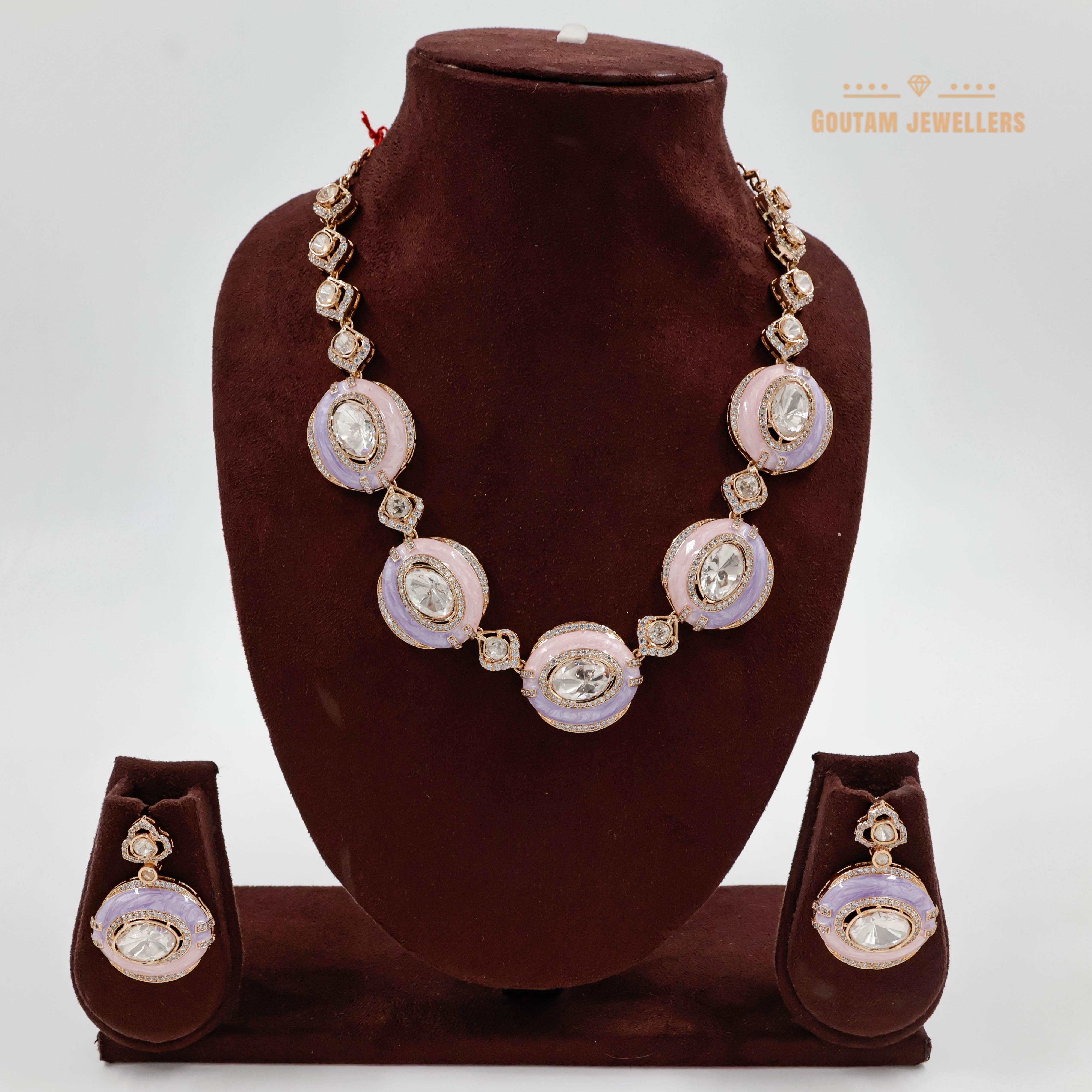 Goutam Jewellers By Ashok Rathod - Pastel color Designer moissanite Set