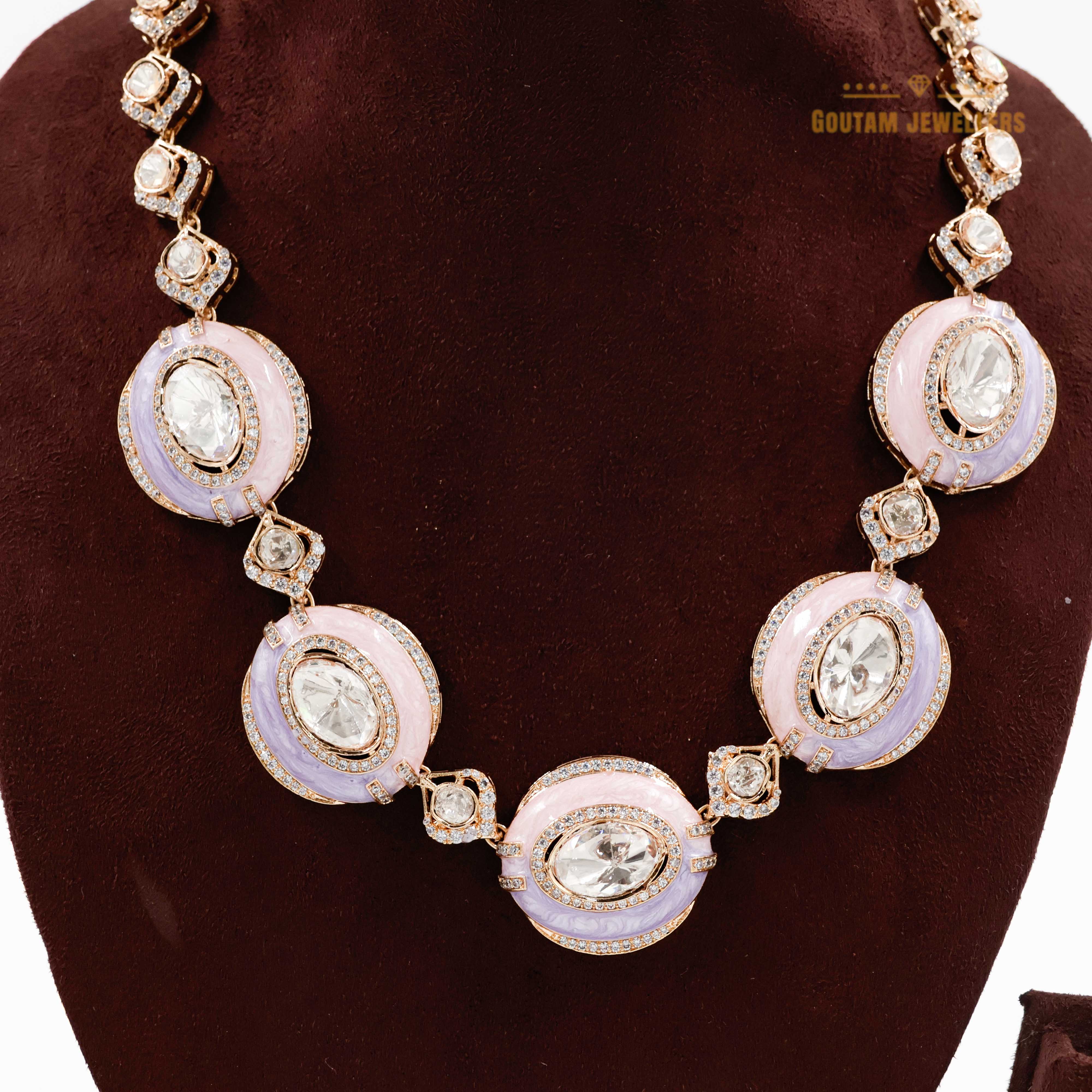 Goutam Jewellers By Ashok Rathod - Pastel color Designer moissanite Set