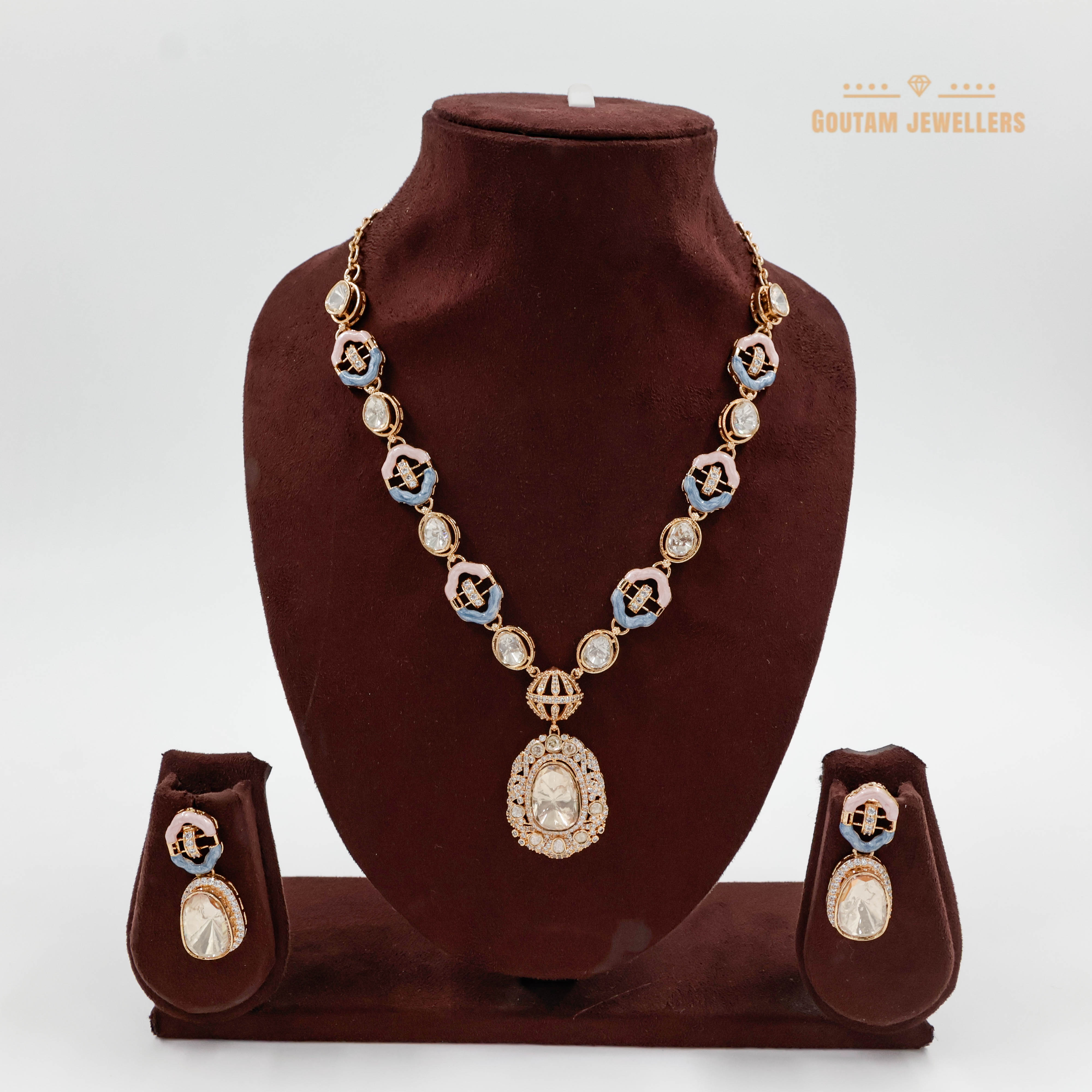 Goutam Jewellers By Ashok Rathod - Long Designer moissanite Set