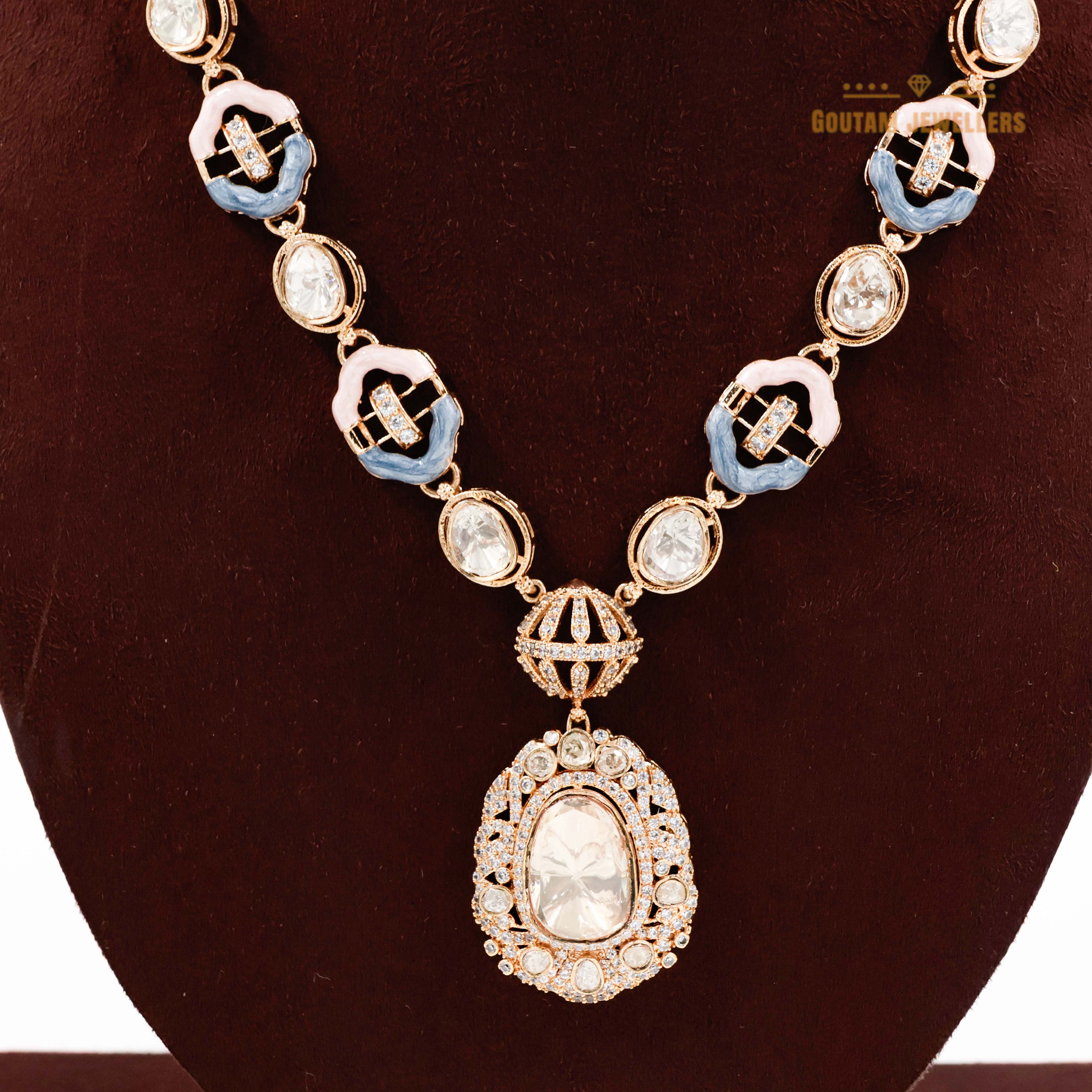 Goutam Jewellers By Ashok Rathod - Long Designer moissanite Set