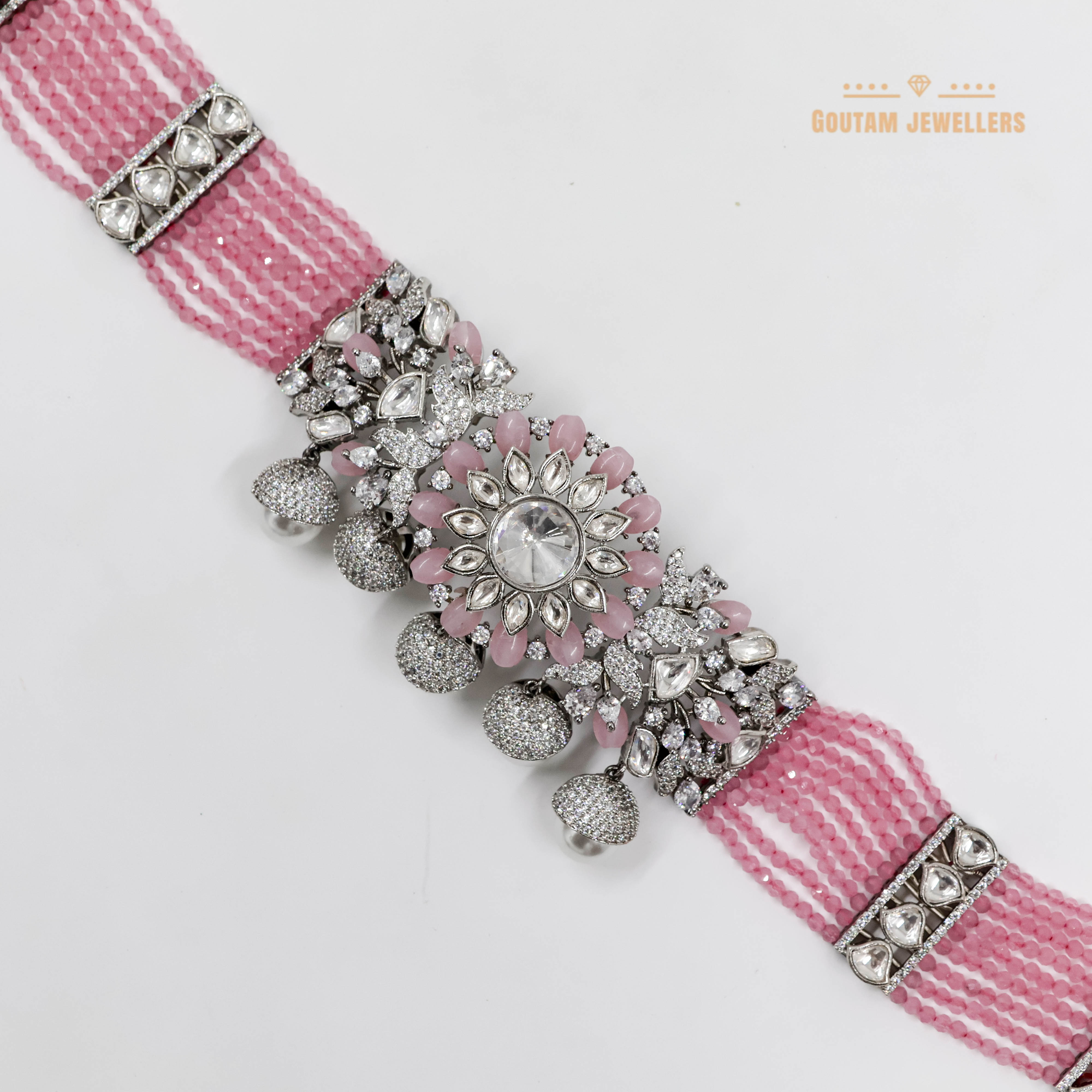 Goutam Jewellers By Ashok Rathod - Pihu Fusion CZ Designer Necklace Set