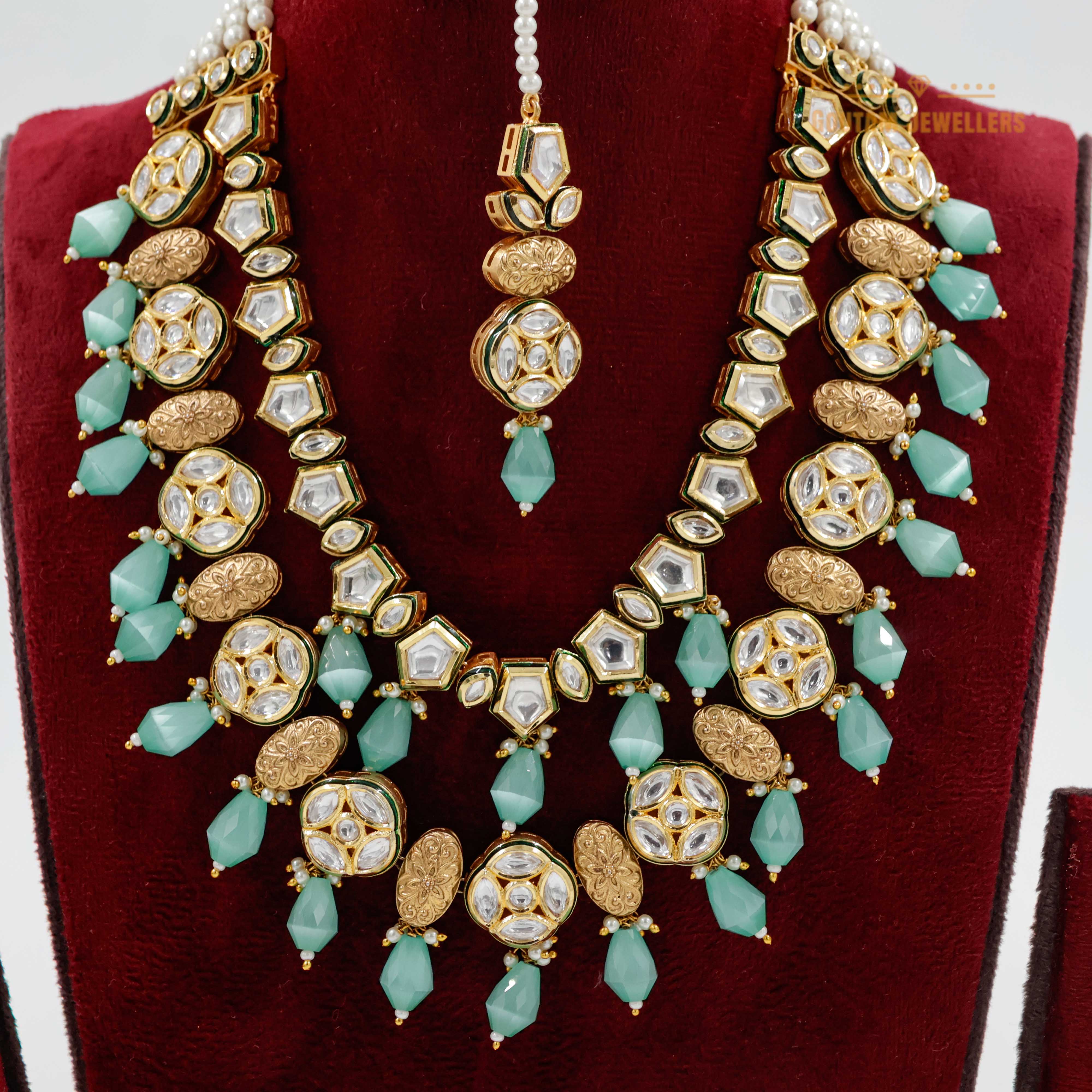 Goutam Jewellers By Ashok Rathod - 2Layers Moissanite Kundan Set