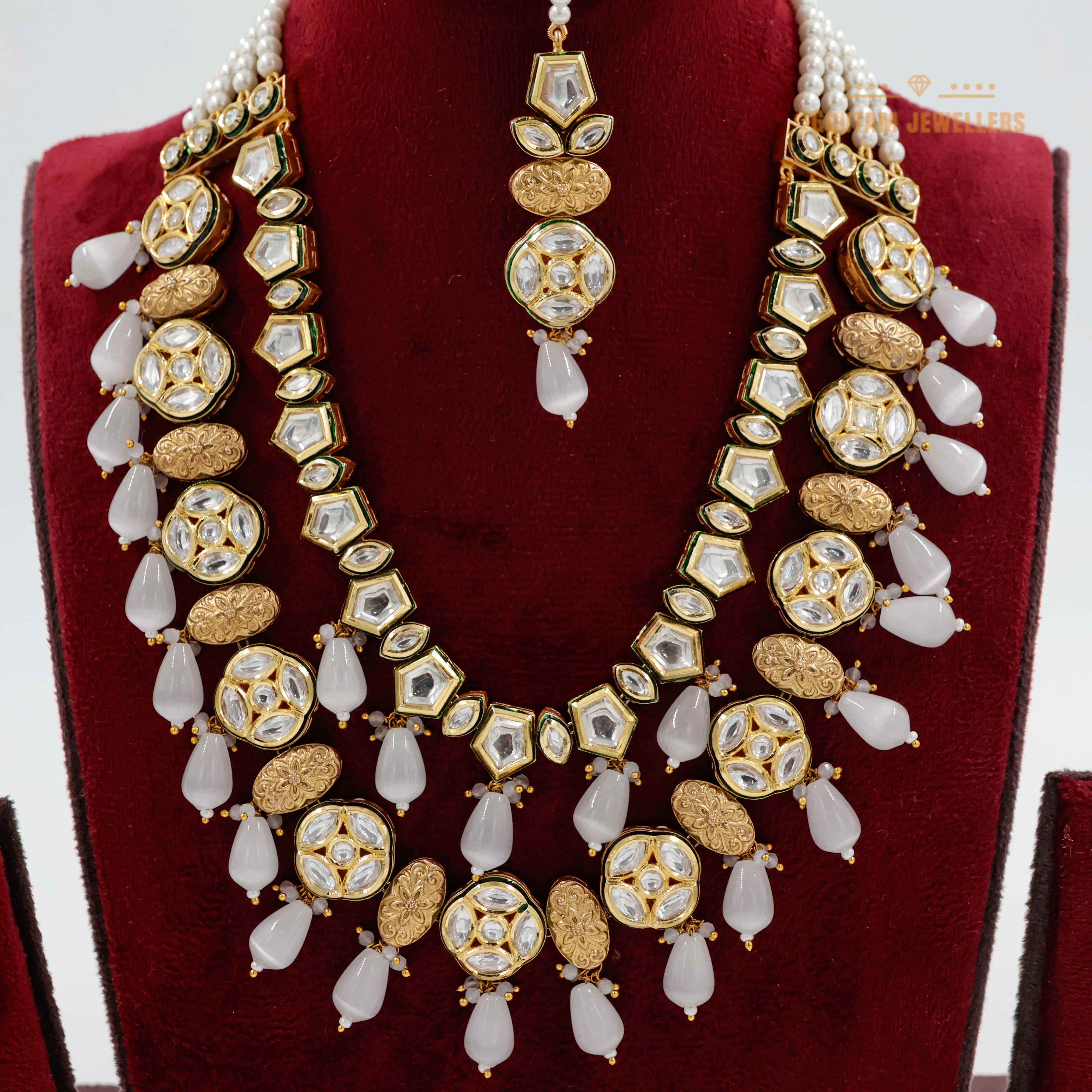 Goutam Jewellers By Ashok Rathod - 2Layers Moissanite Kundan Set