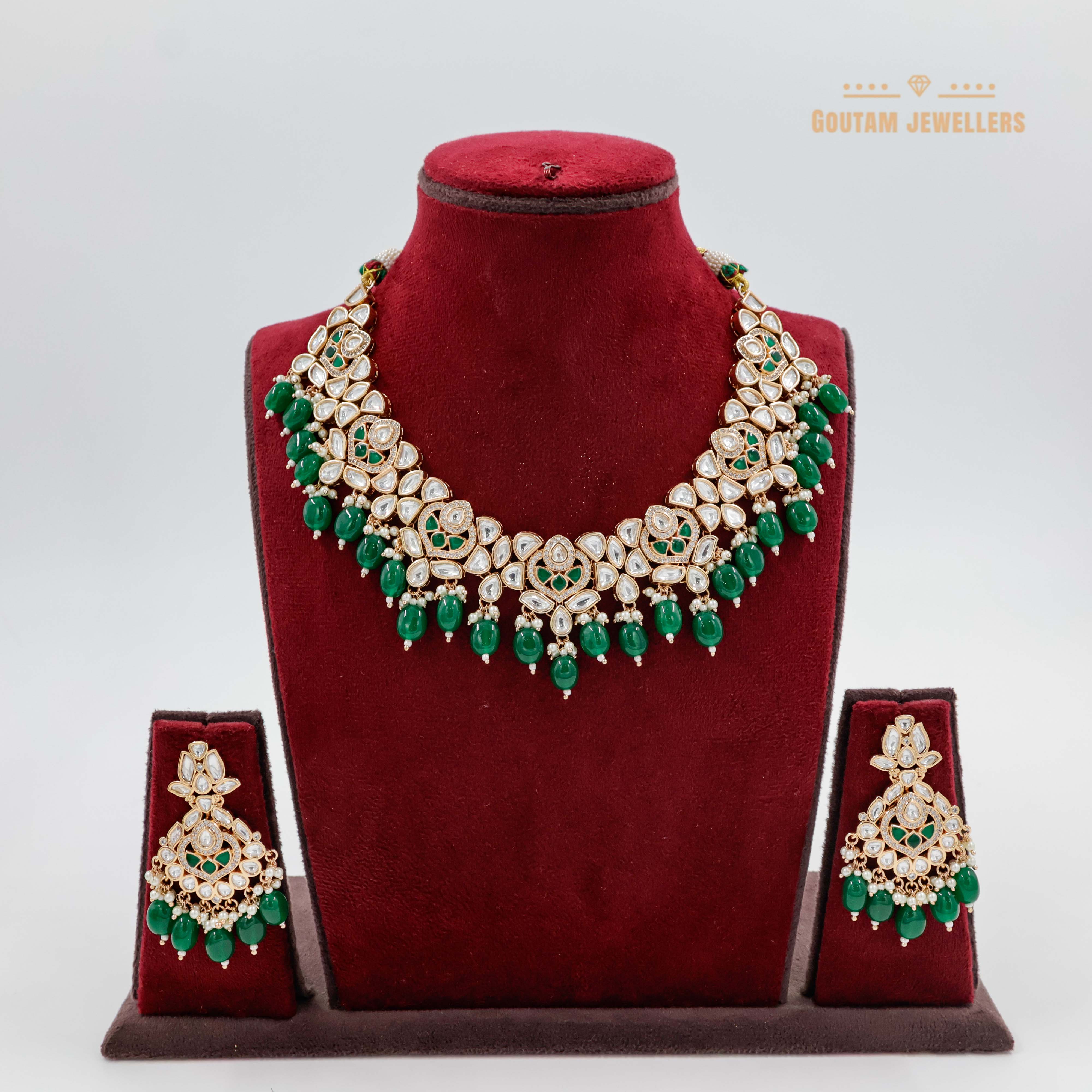 Goutam Jewellers By Ashok Rathod - Designer Moissanite Kundan Set