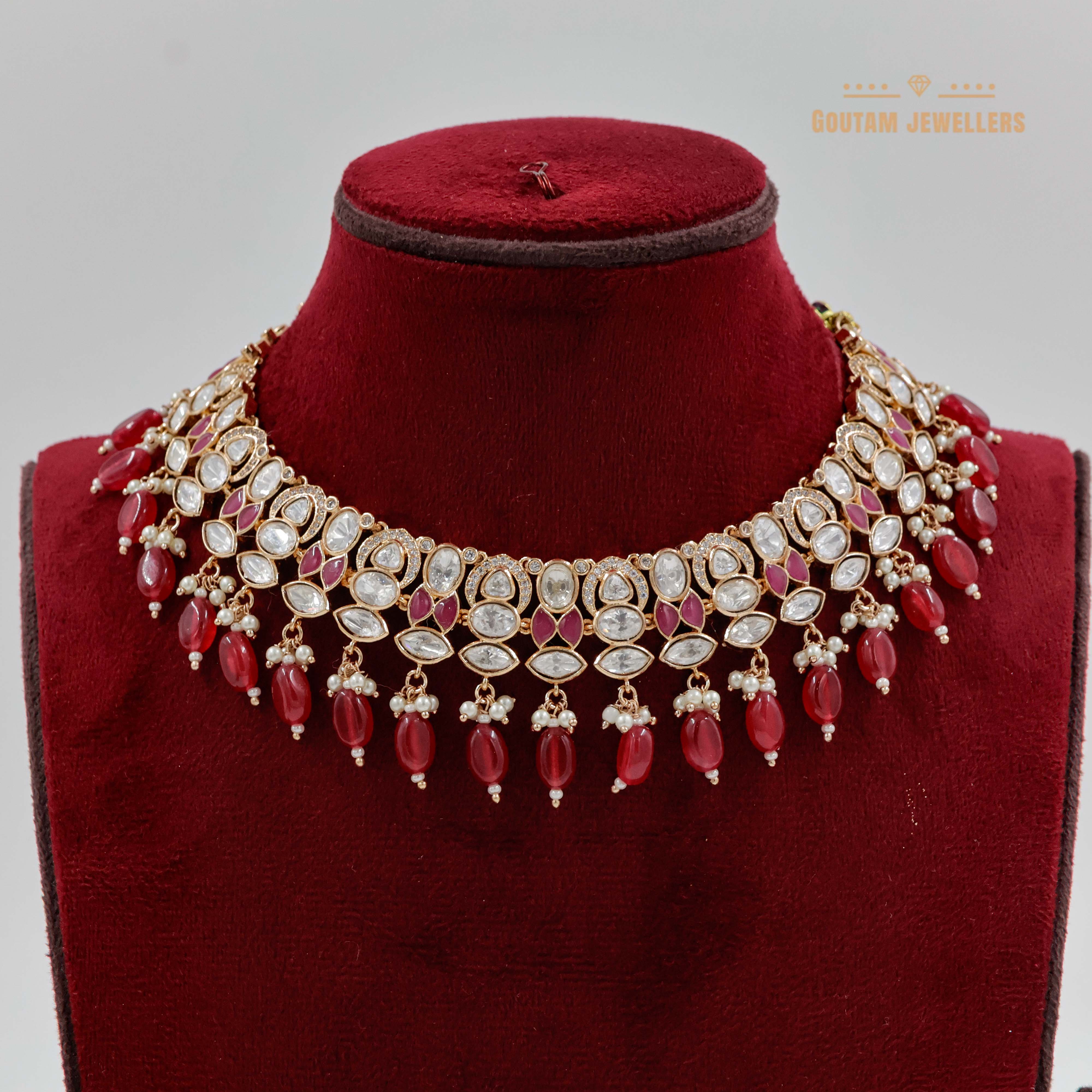Goutam Jewellers By Ashok Rathod - Designer Moissanite Kundan Set
