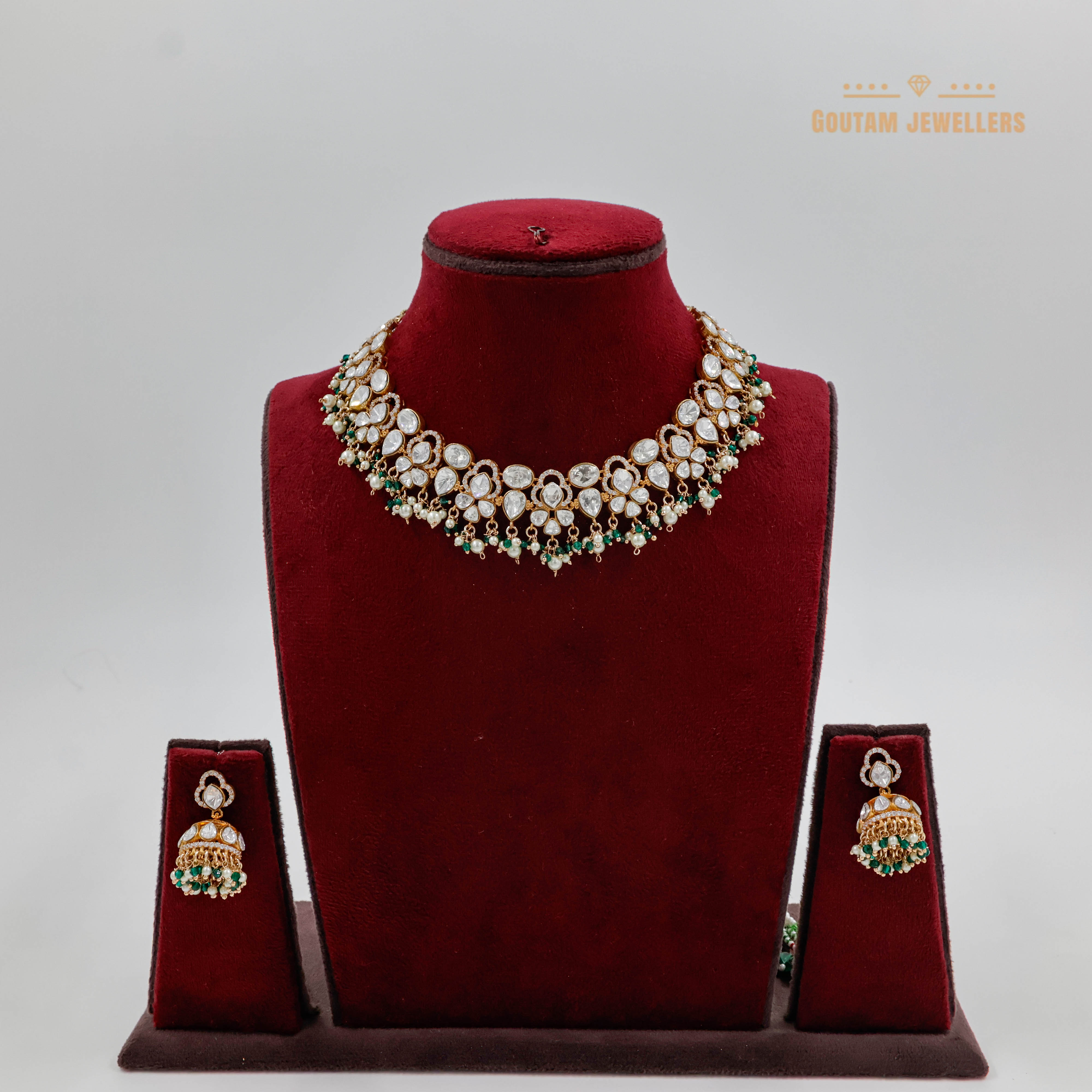 Goutam Jewellers By Ashok Rathod - Designer Moissanite Kundan Set