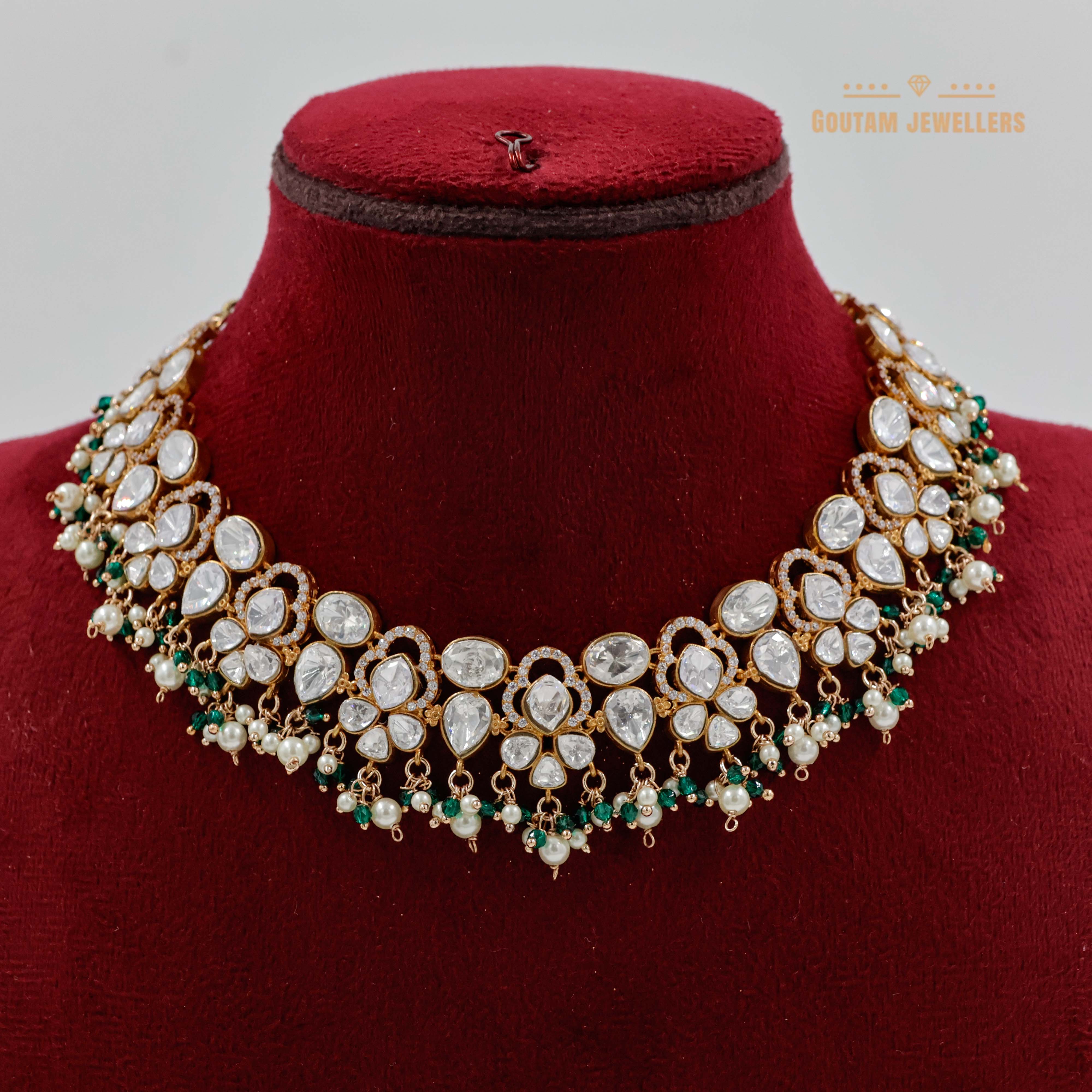 Goutam Jewellers By Ashok Rathod - Designer Moissanite Kundan Set
