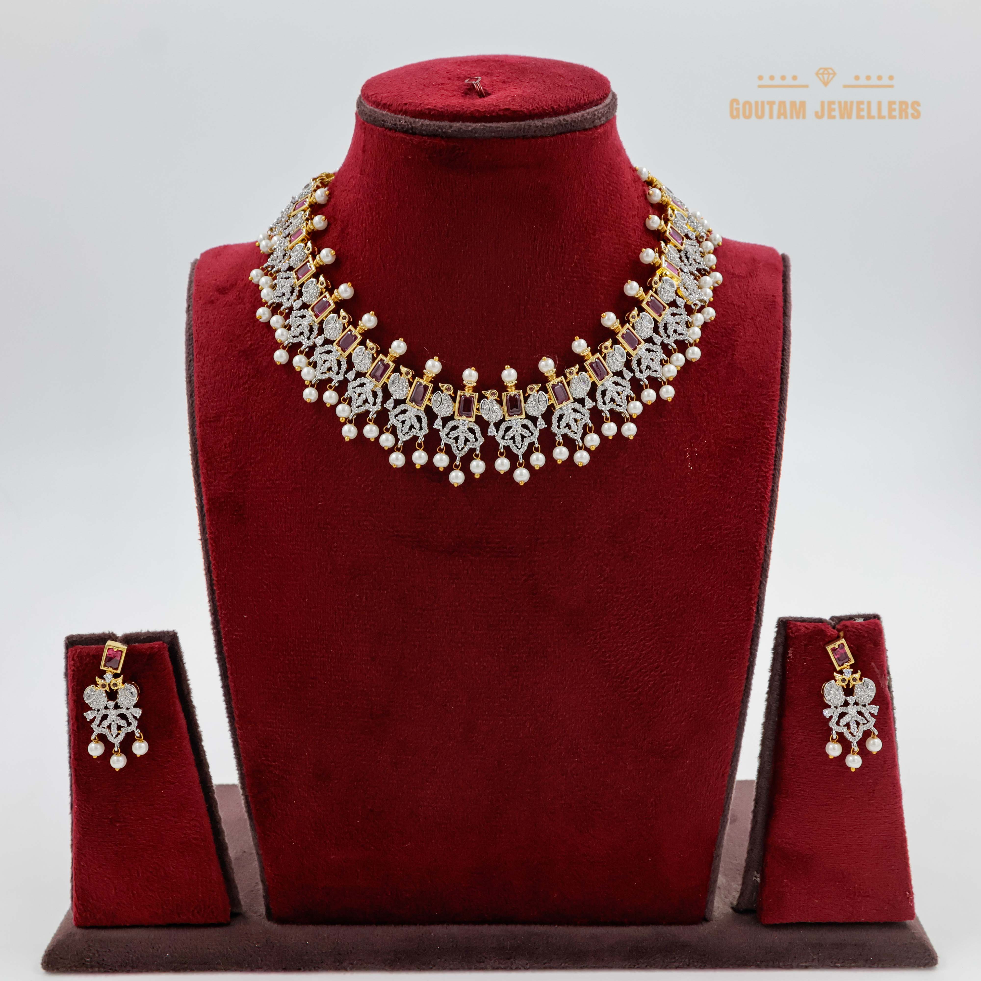 Goutam Jewellers By Ashok Rathod - Tempu Cz Necklace Set