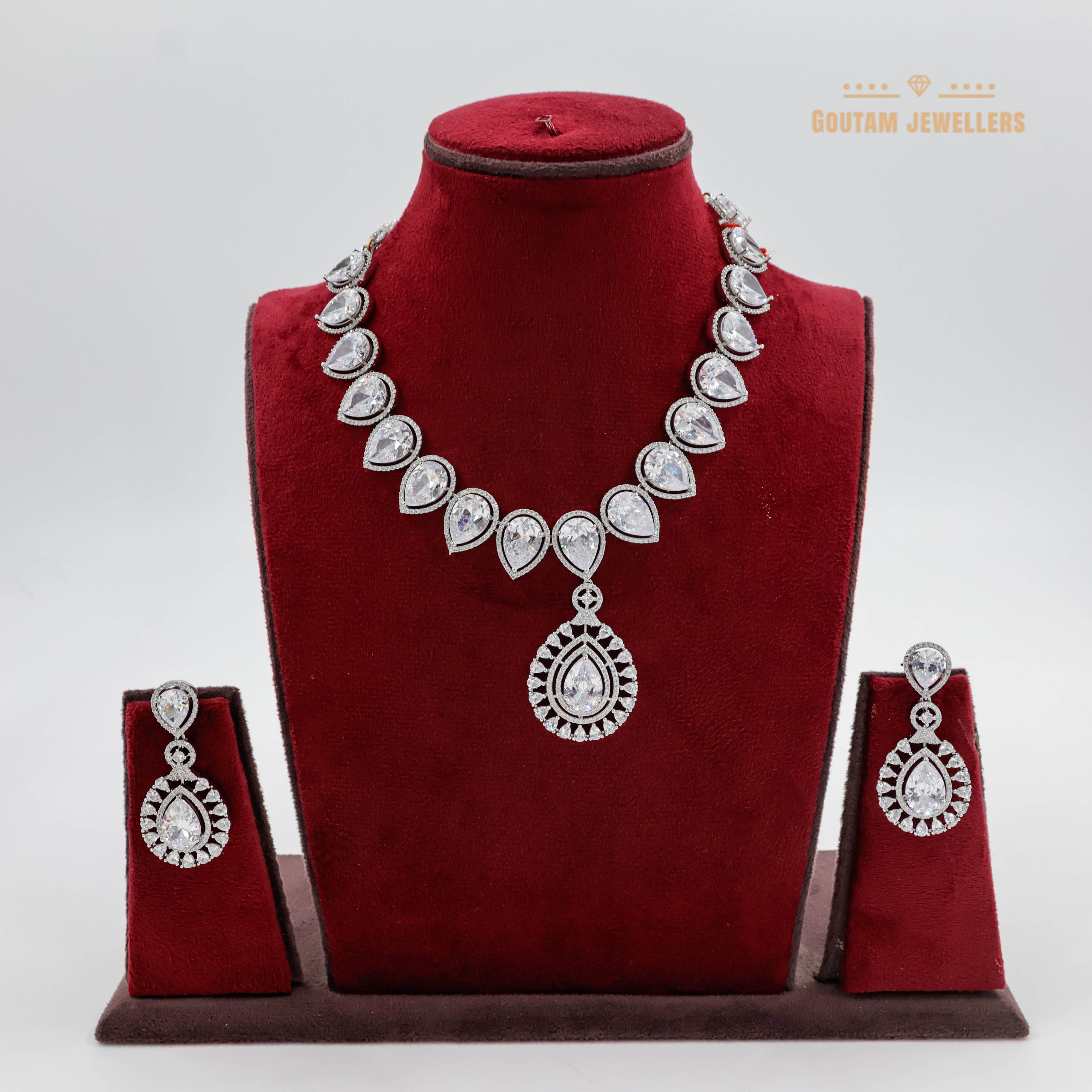 Goutam Jewellers By Ashok Rathod - Zircon Stones Cz Necklace Set