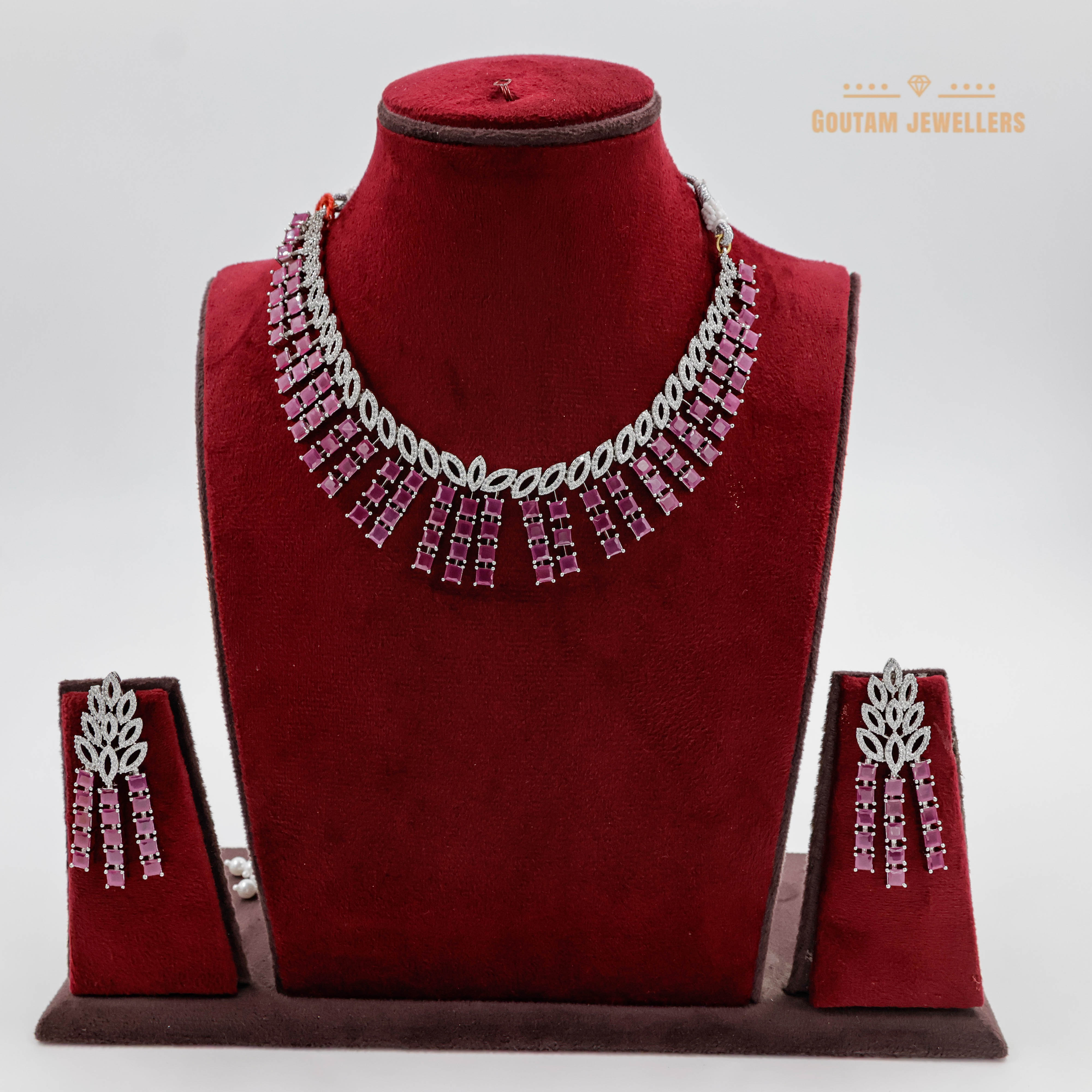 Goutam Jewellers By Ashok Rathod - Fancy Cz Necklace Set
