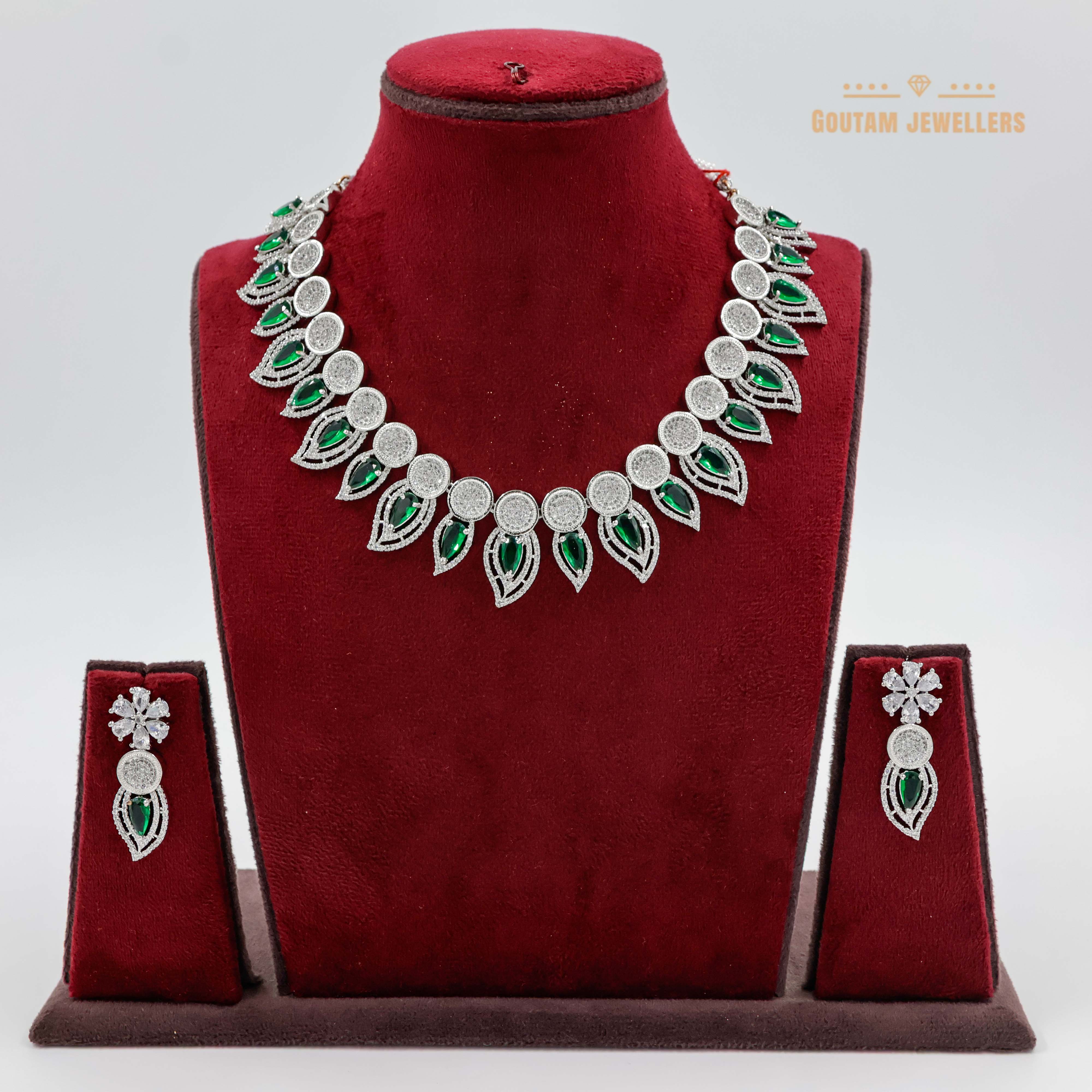 Goutam Jewellers By Ashok Rathod - Tilak Design Cz Necklace Set