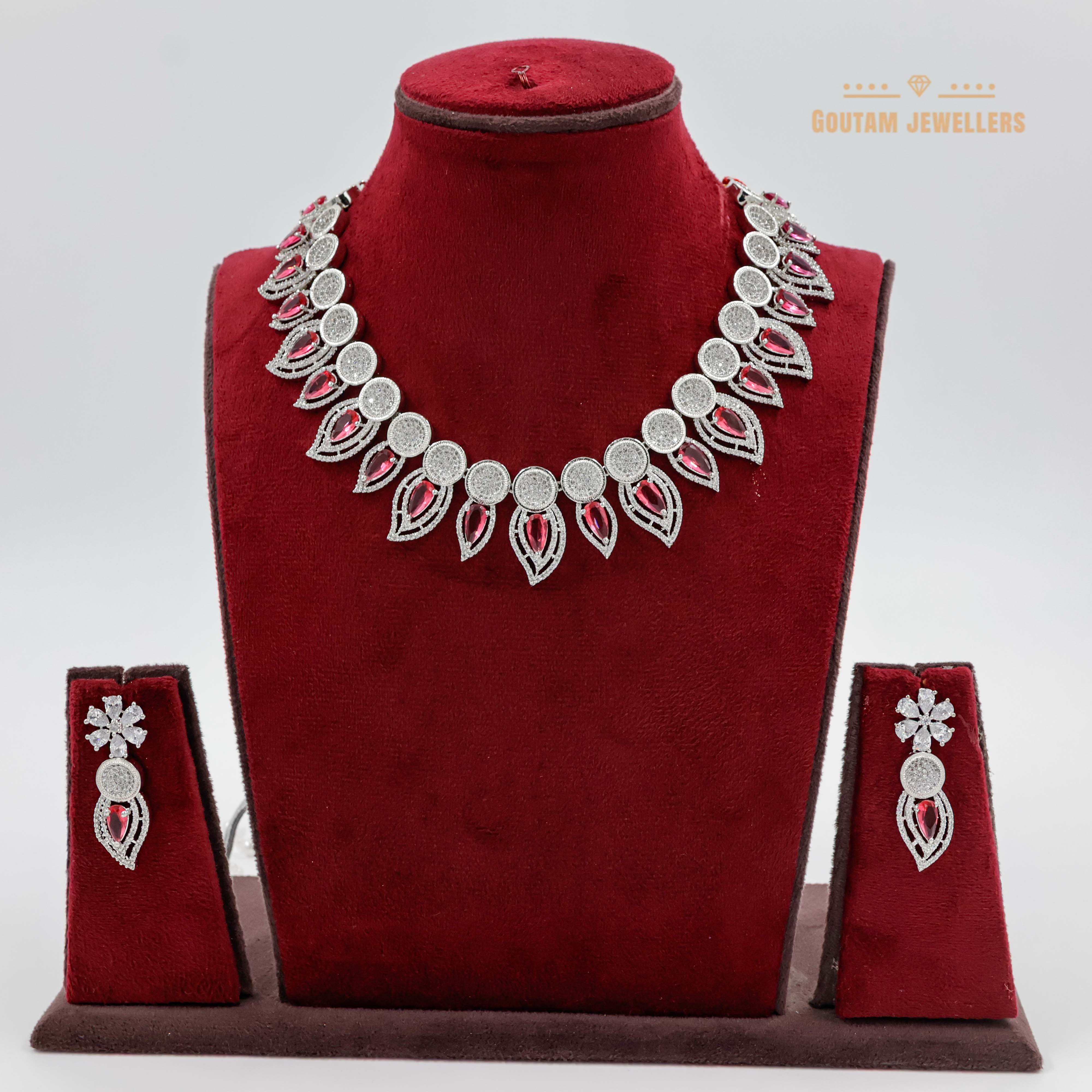Goutam Jewellers By Ashok Rathod - Tilak Design Cz Necklace Set